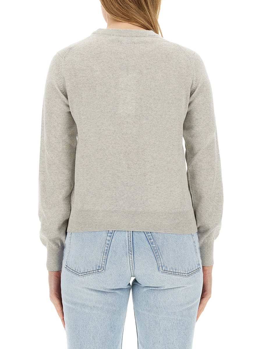 Shop Maison Kitsuné Fox Head Jersey In Grey