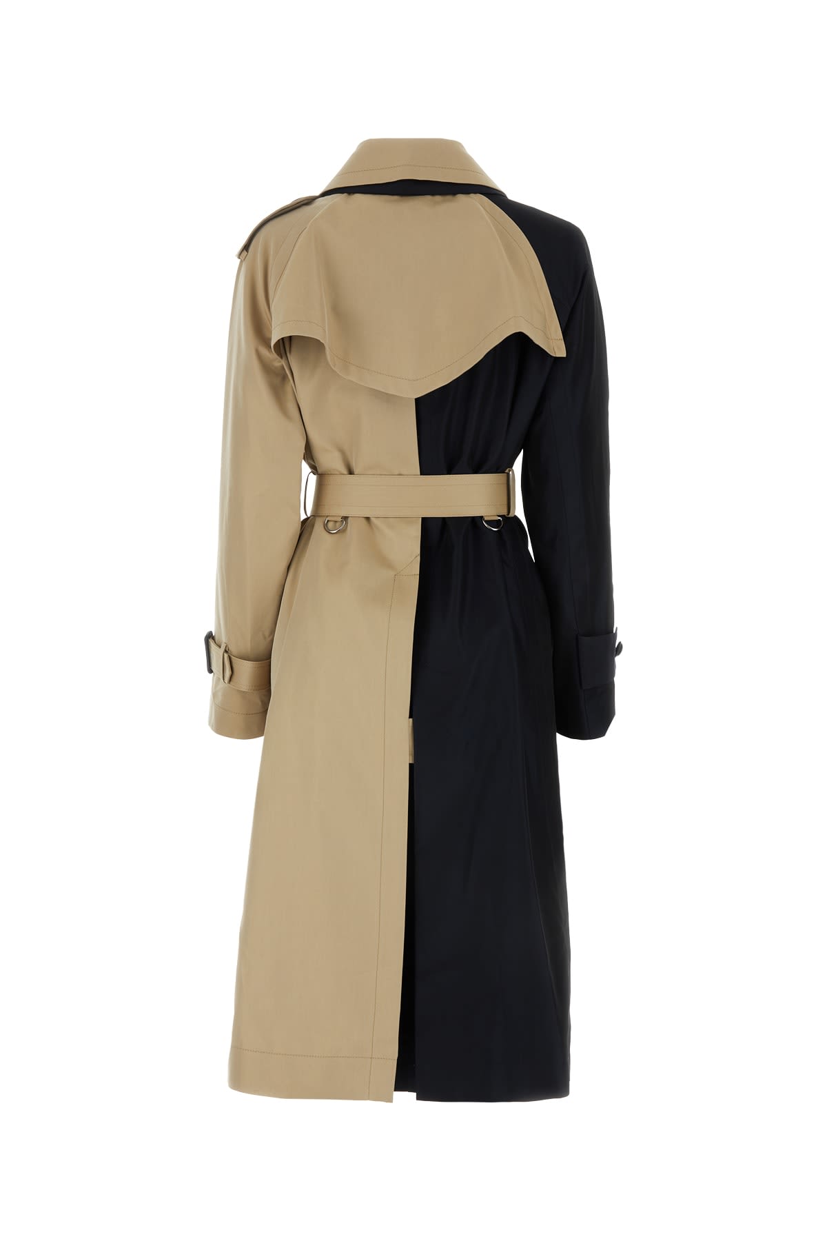 Shop Sacai Cappotto In Navybeige