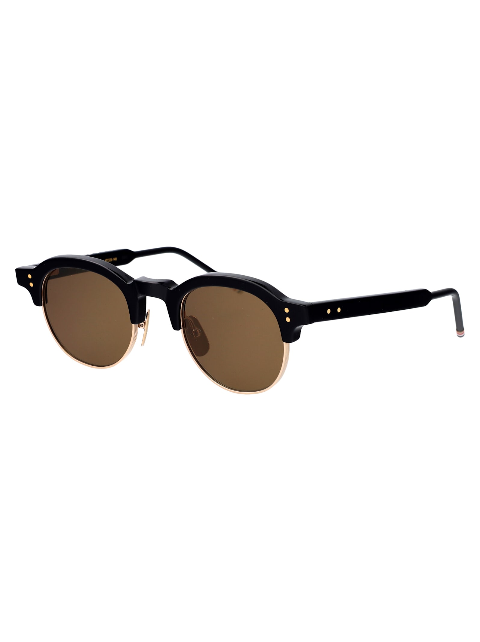 Shop Thom Browne Ues920a-g0003 Sunglasses In Shiny Navy & Gold