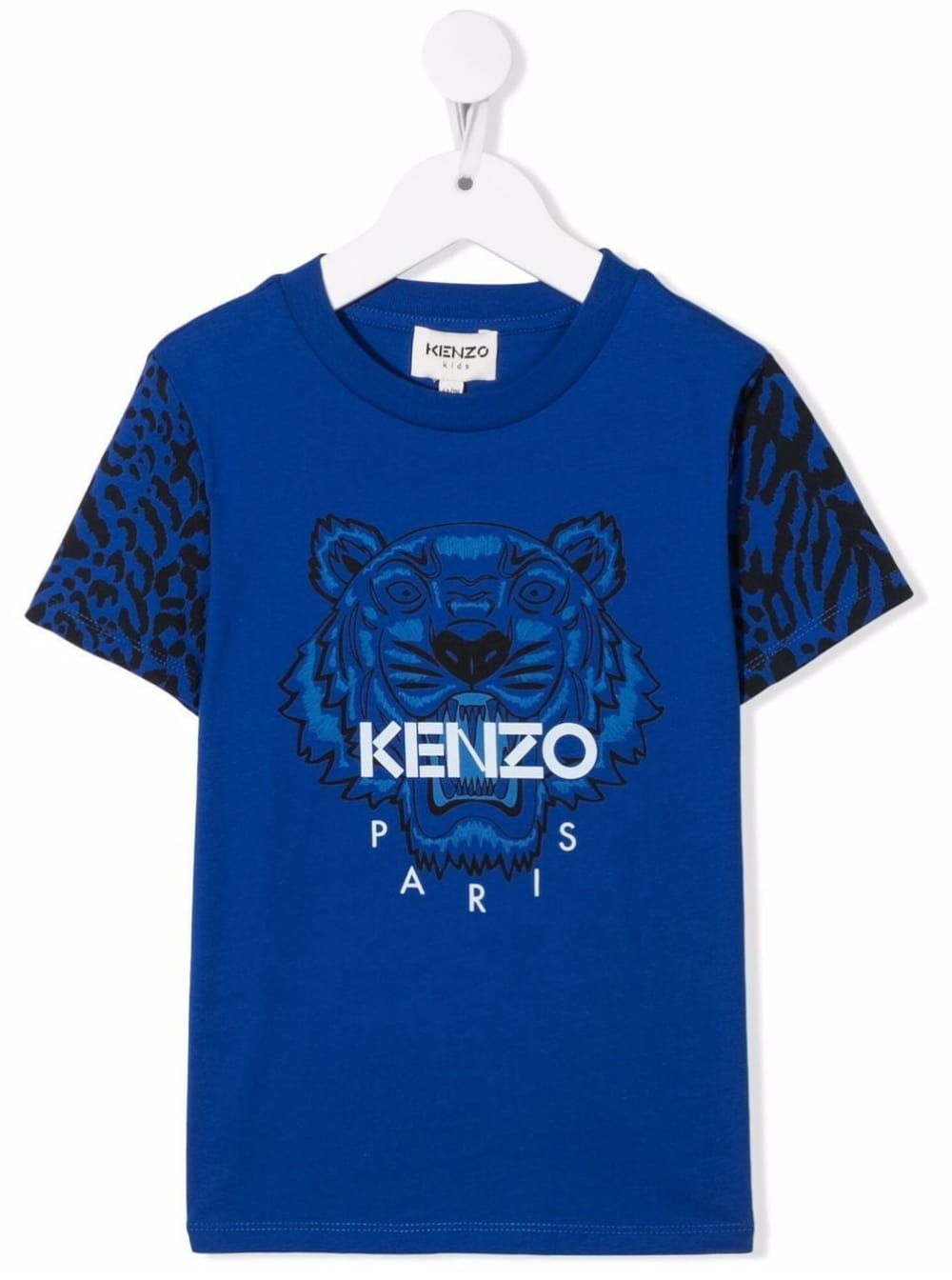 Kenzo Kids Kenzo Boy Blue Jersey T-shirt With Tiger Logo