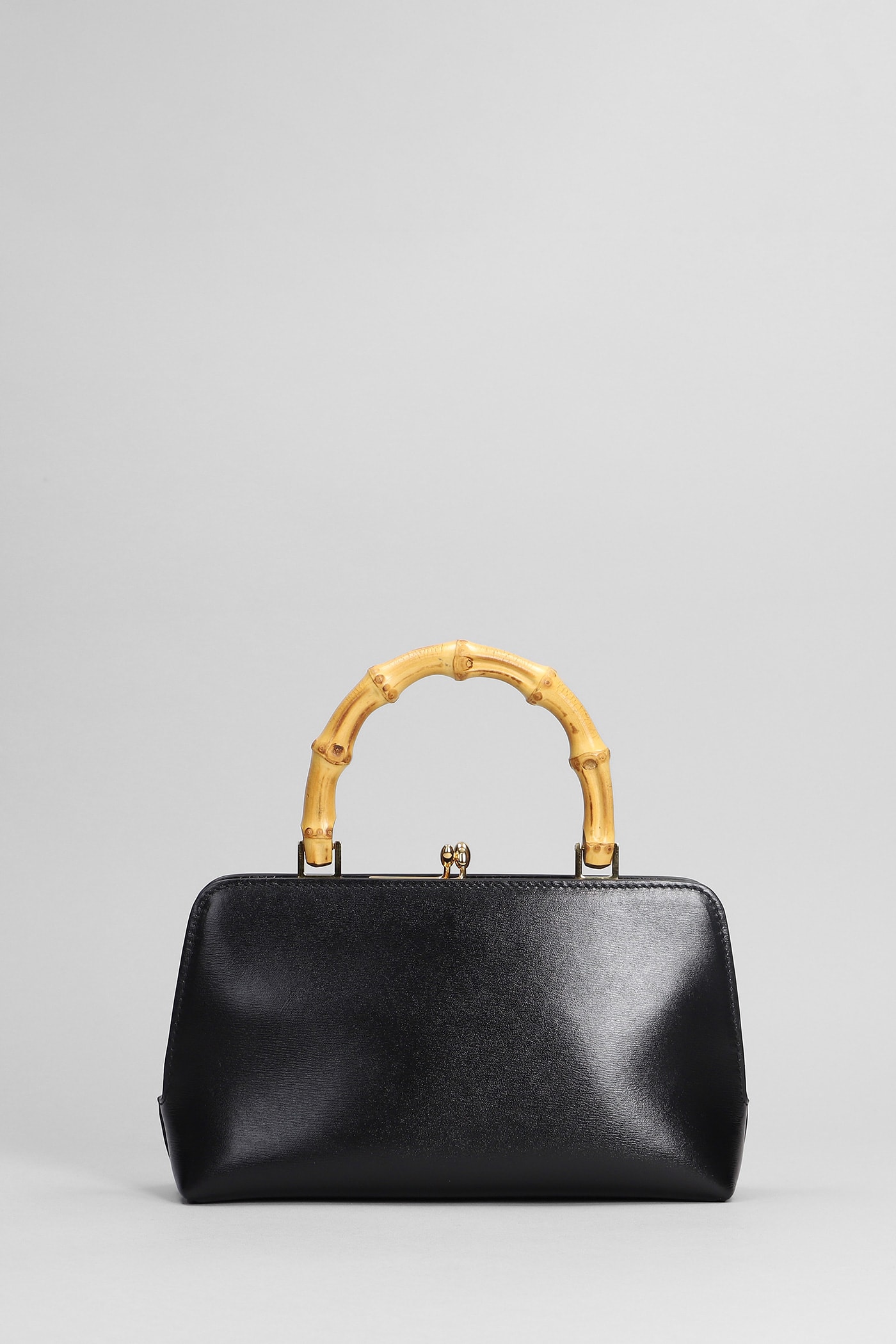 Shop Jil Sander Gojii Bambo Shoulder Bag In Black Leather