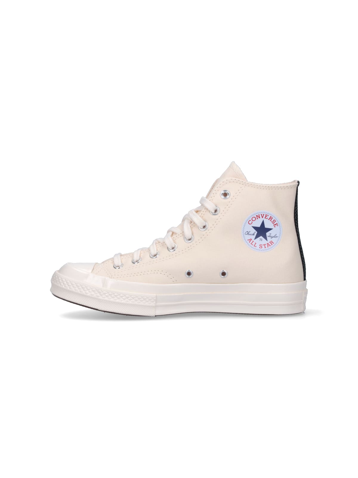 Comme Des Garçons Play High Top Converse Chuck 70 Sneakers In Neutral