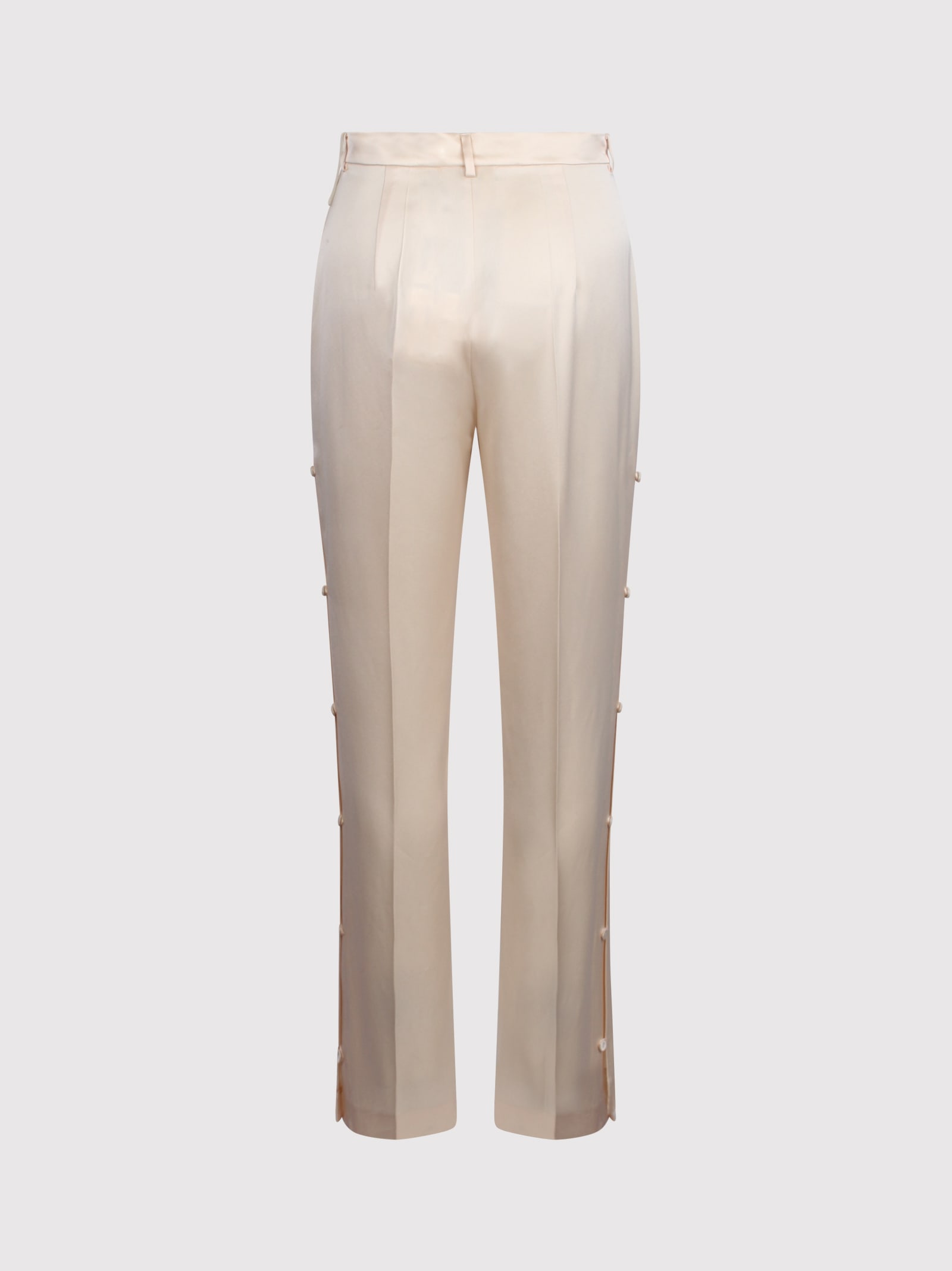 Shop Nanushka Felina Satin Trousers With Side Slits