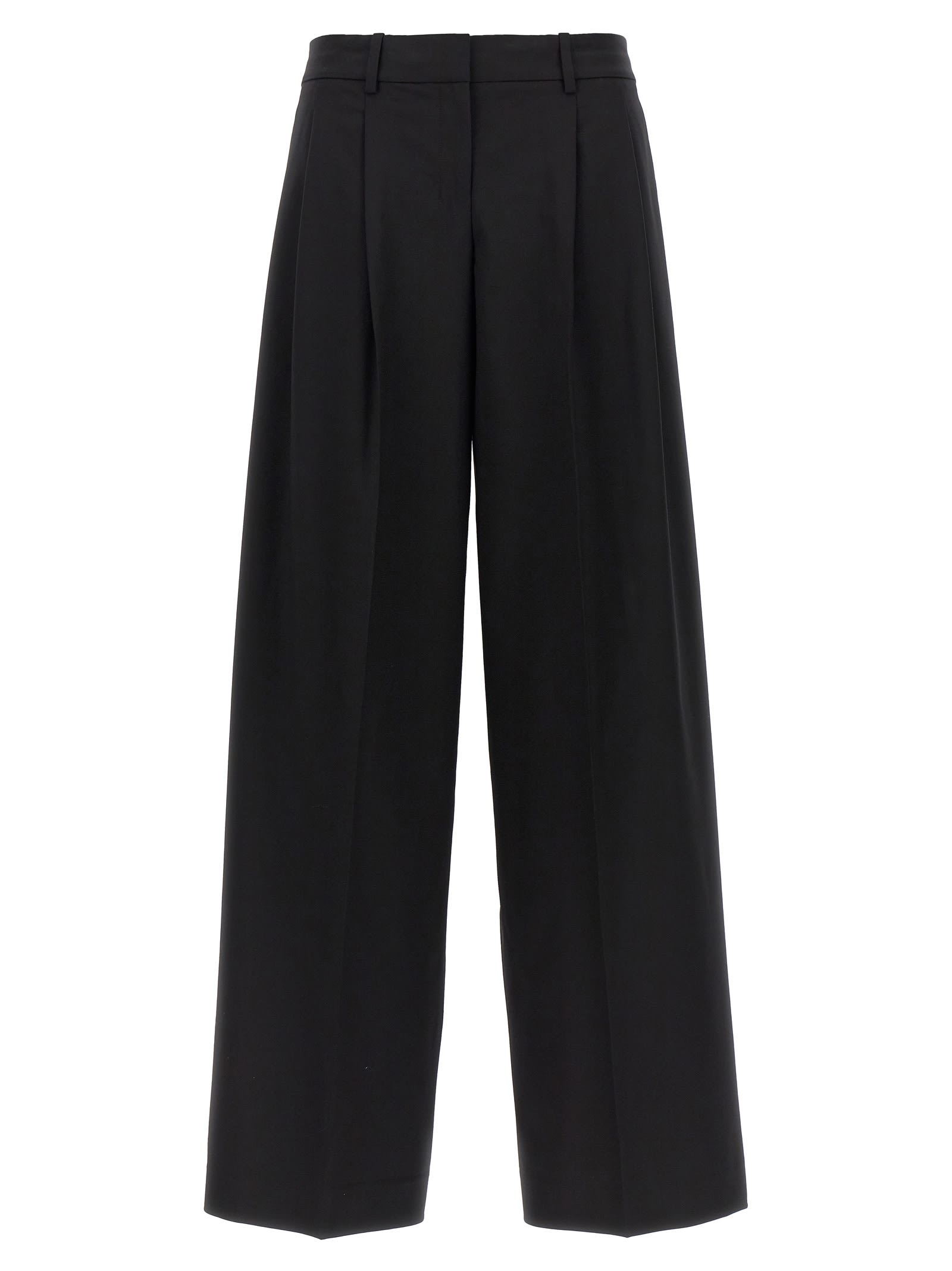 Shop Theory Low Rise Pleated Pants In Black