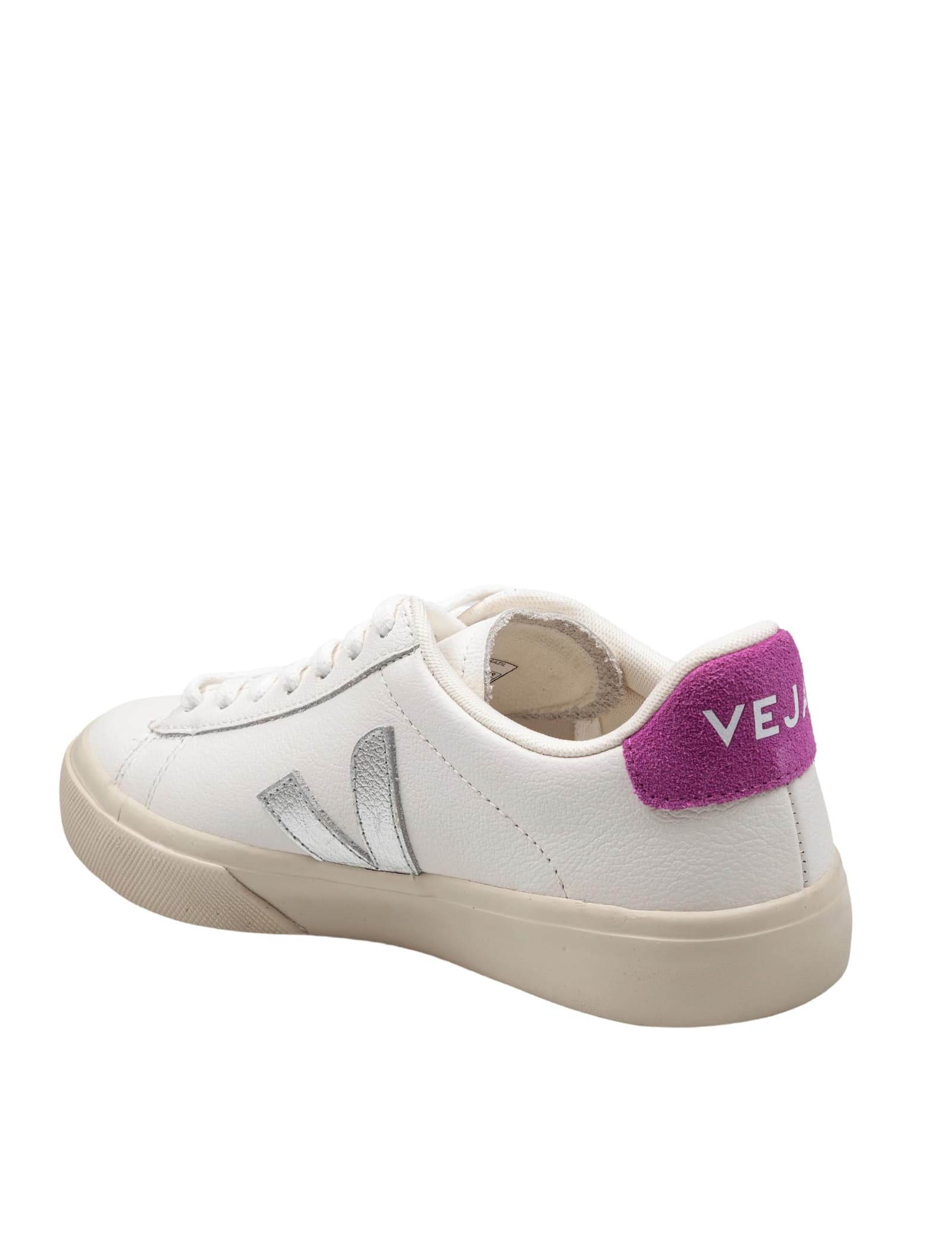 Veja Campo Chromefree Leather Shoes, White/purple In White