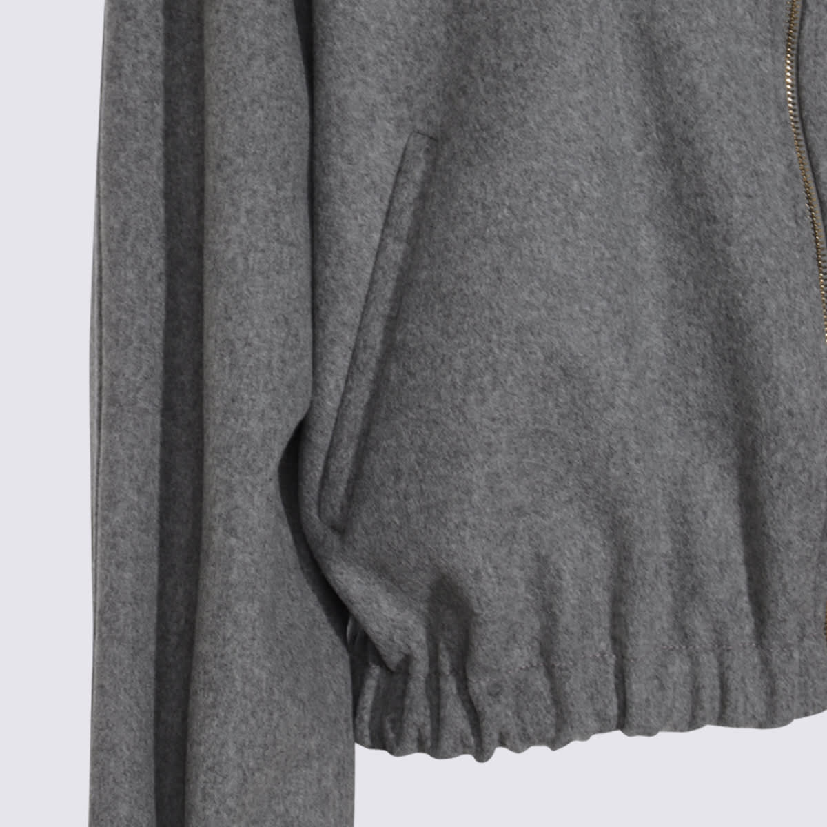Fabiana Filippi Casual Jacket With Elastic Hem And Side Pockets In Gray