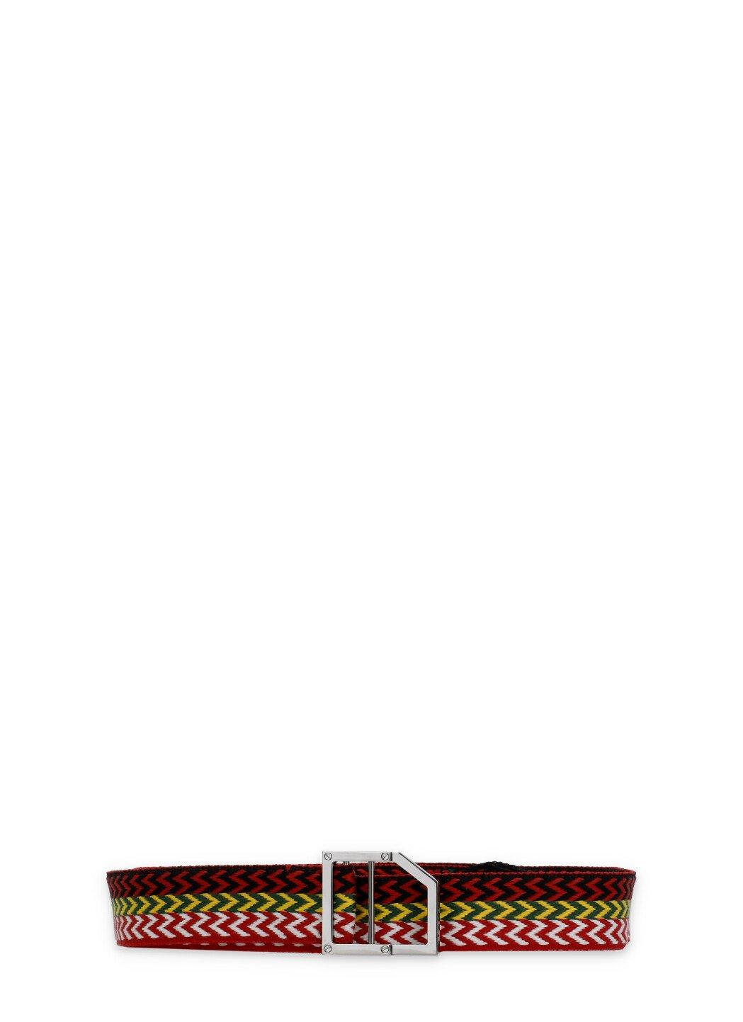 Lanvin All-over Curb Pattern Buckle Belt In Multicolour