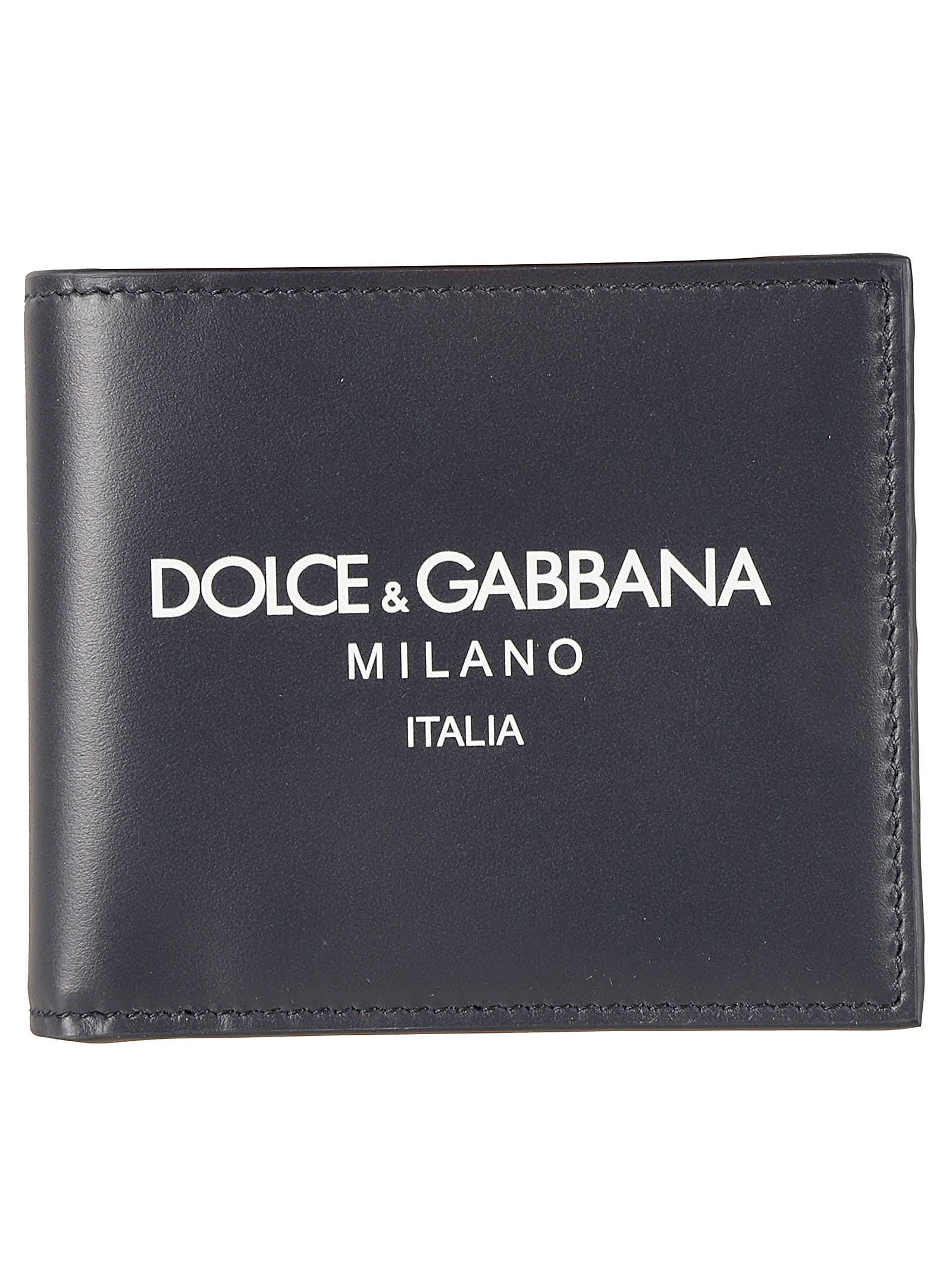 Dolce & Gabbana Milano Logo Bi-fold Wallet In Blue