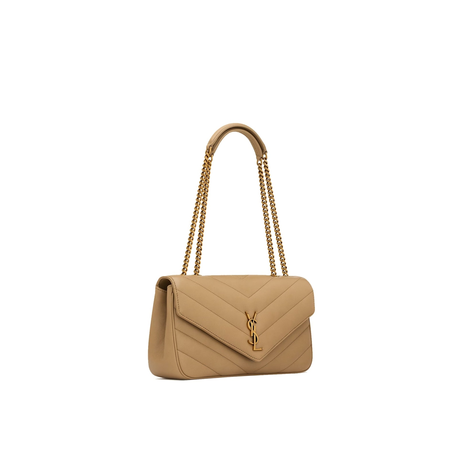 Saint Laurent Lou Lou Medium Shoulder Bag In Sand
