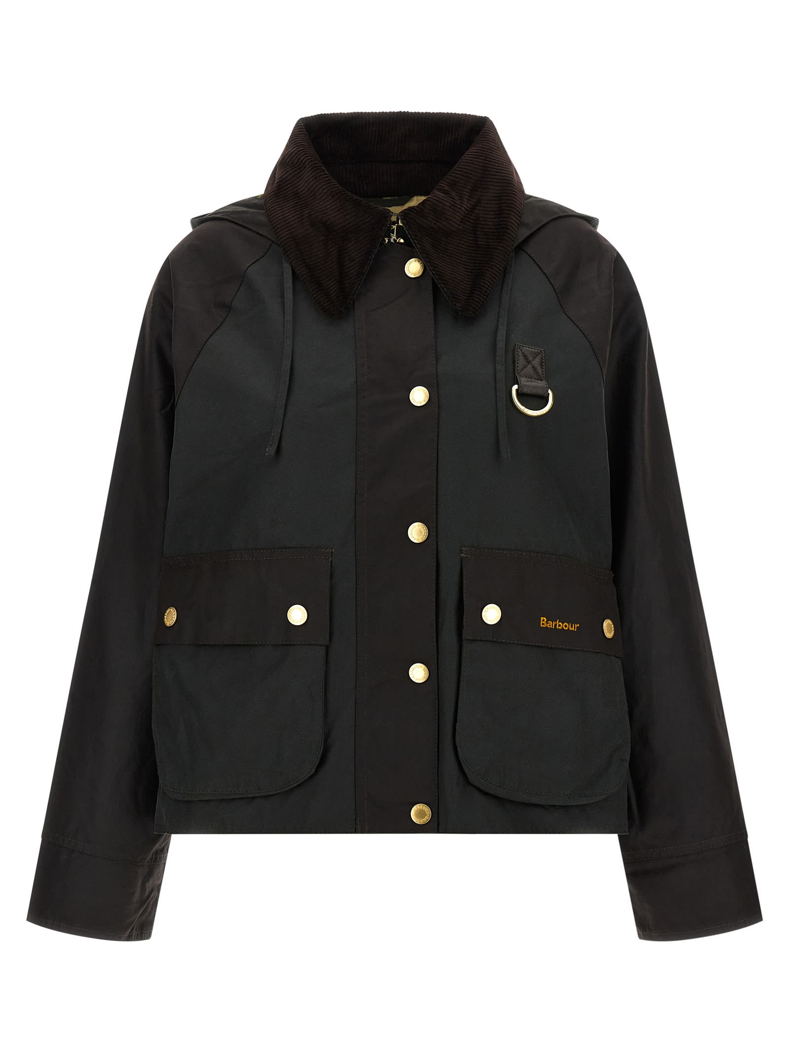 Barbour Reighton Waxed Cotton Jacket In Green