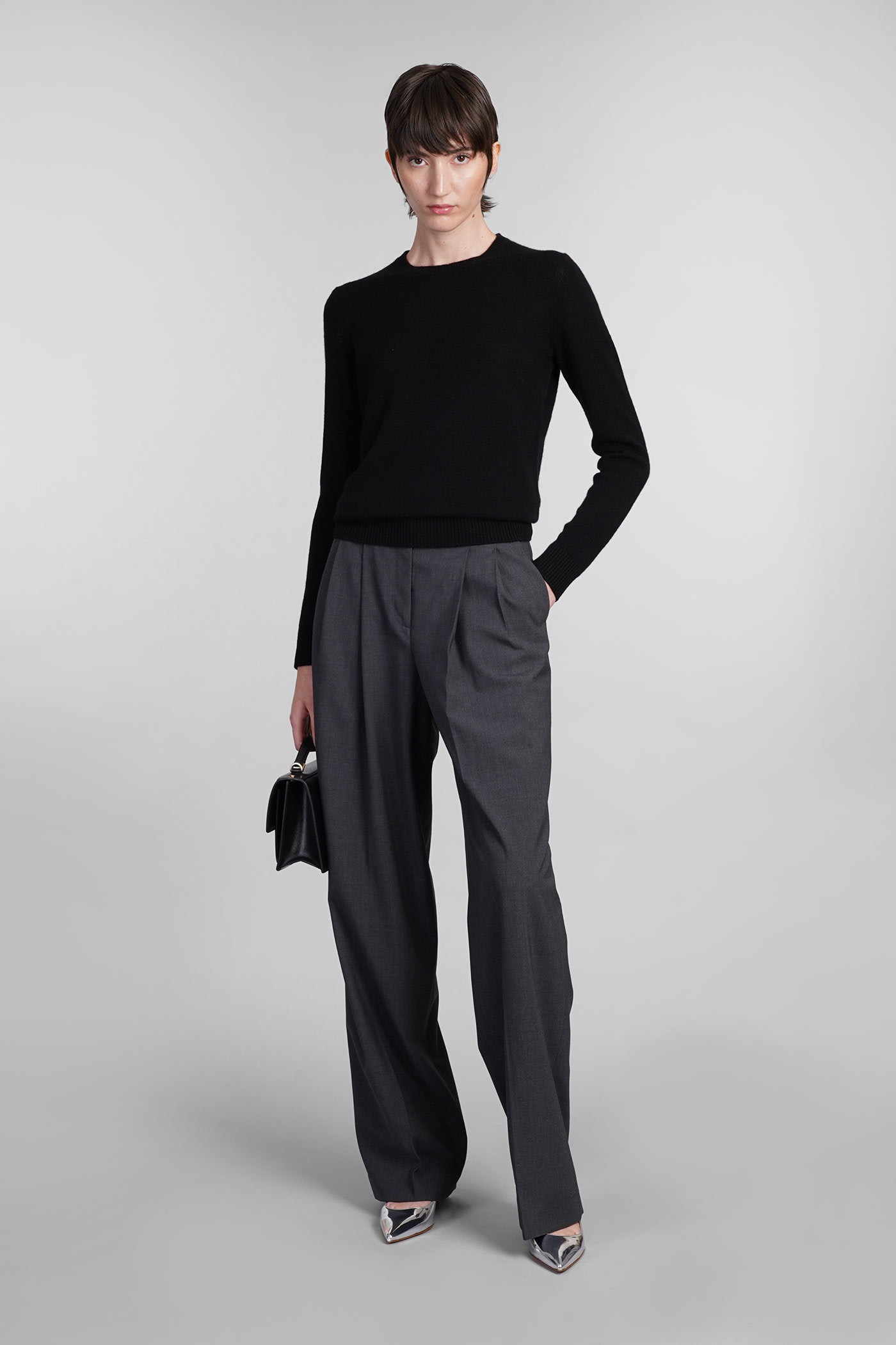 Shop Theory Knitwear In Black Cashmere