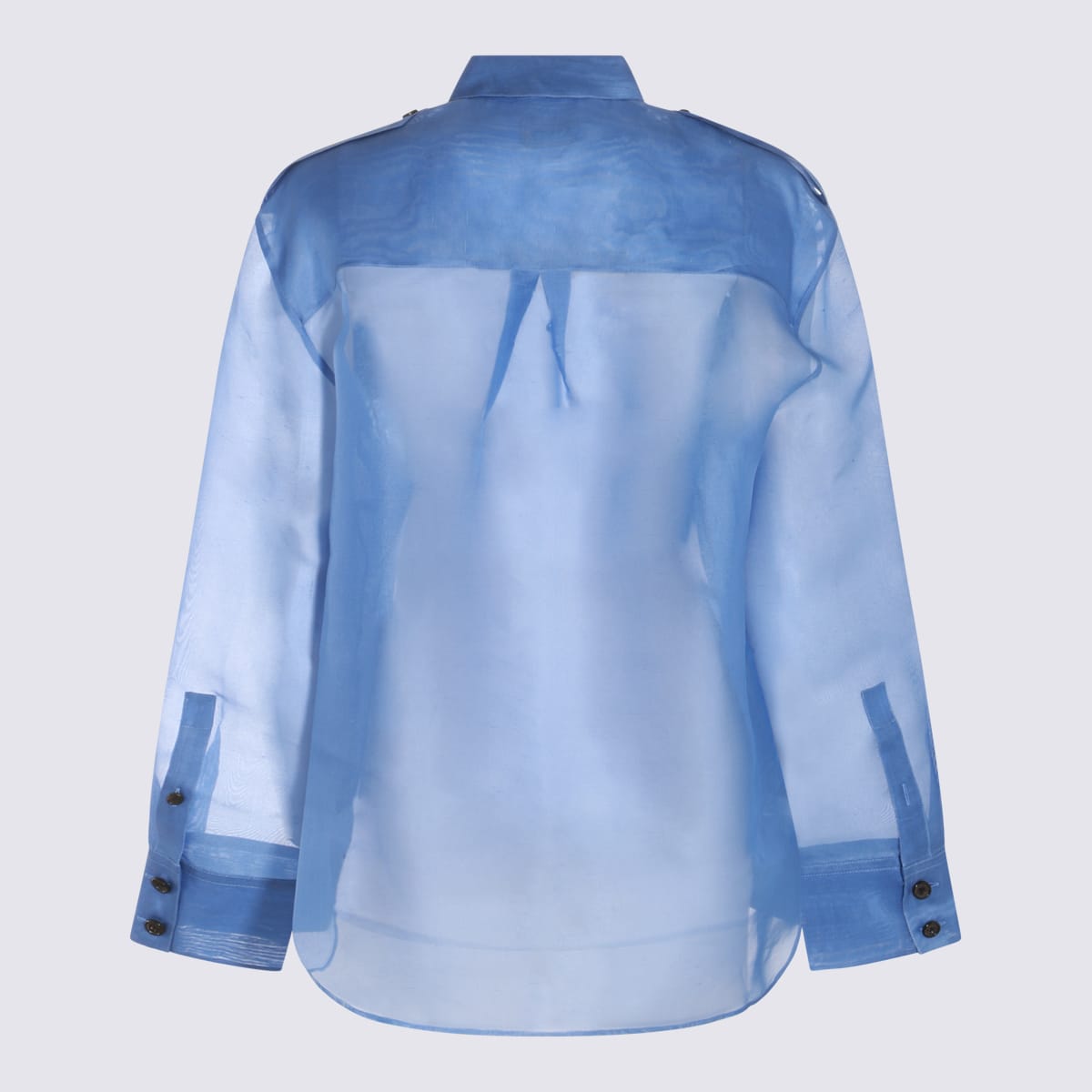 Khaite Blue Silk Shirt