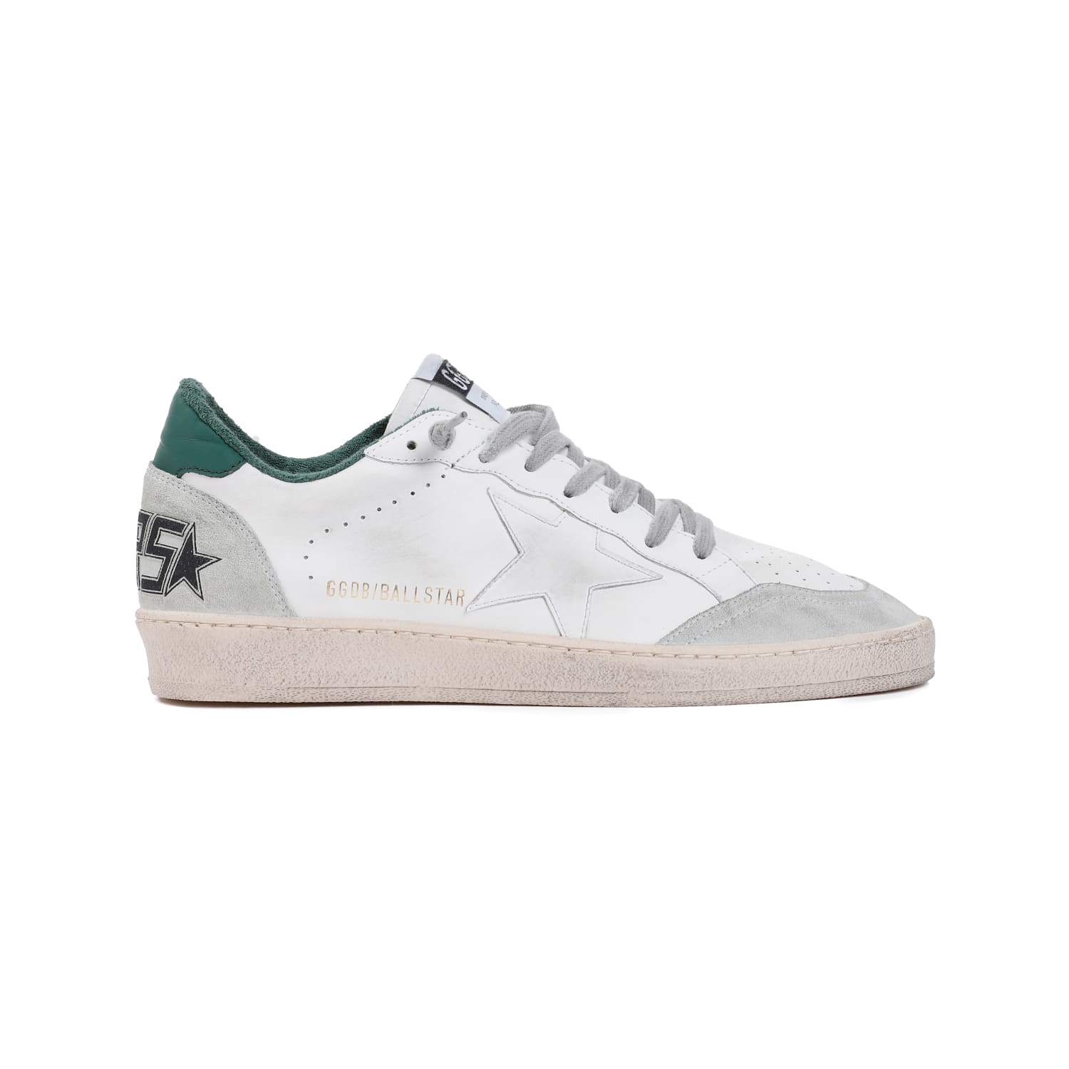 Shop Golden Goose Ball Star Sneakers In White Ice Green