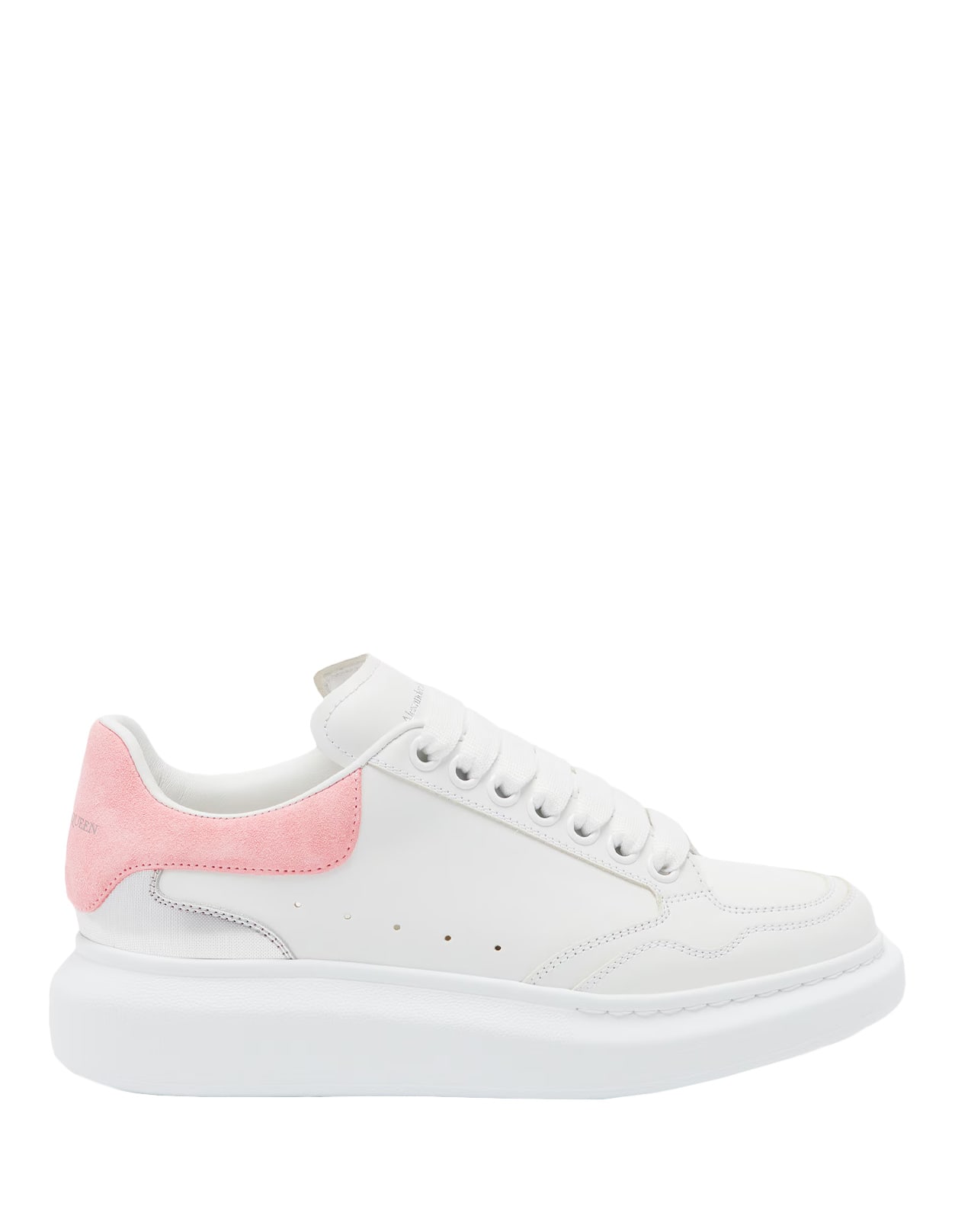 Shop Alexander Mcqueen Oversized Sneakers In White/pink Cherry Blossom