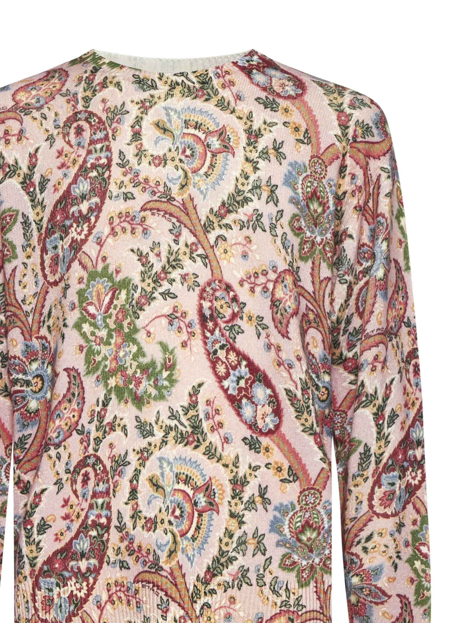 Shop Etro Sweater In Var. Multicolor F.do Rosa