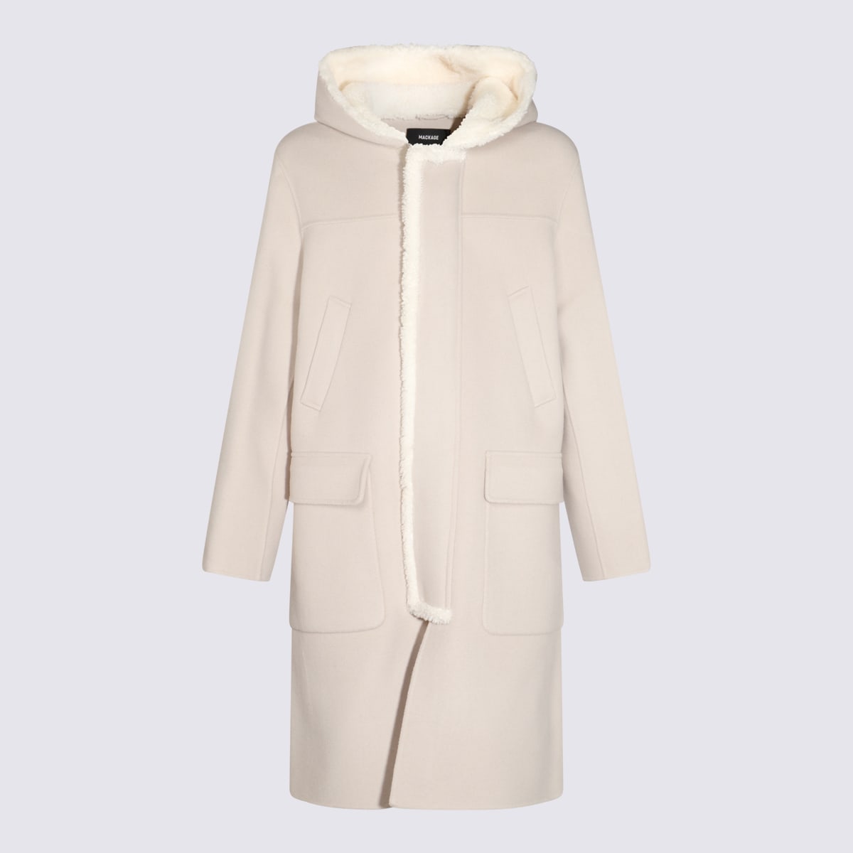 Shop Mackage Natural Wool Coat In Trench-natural