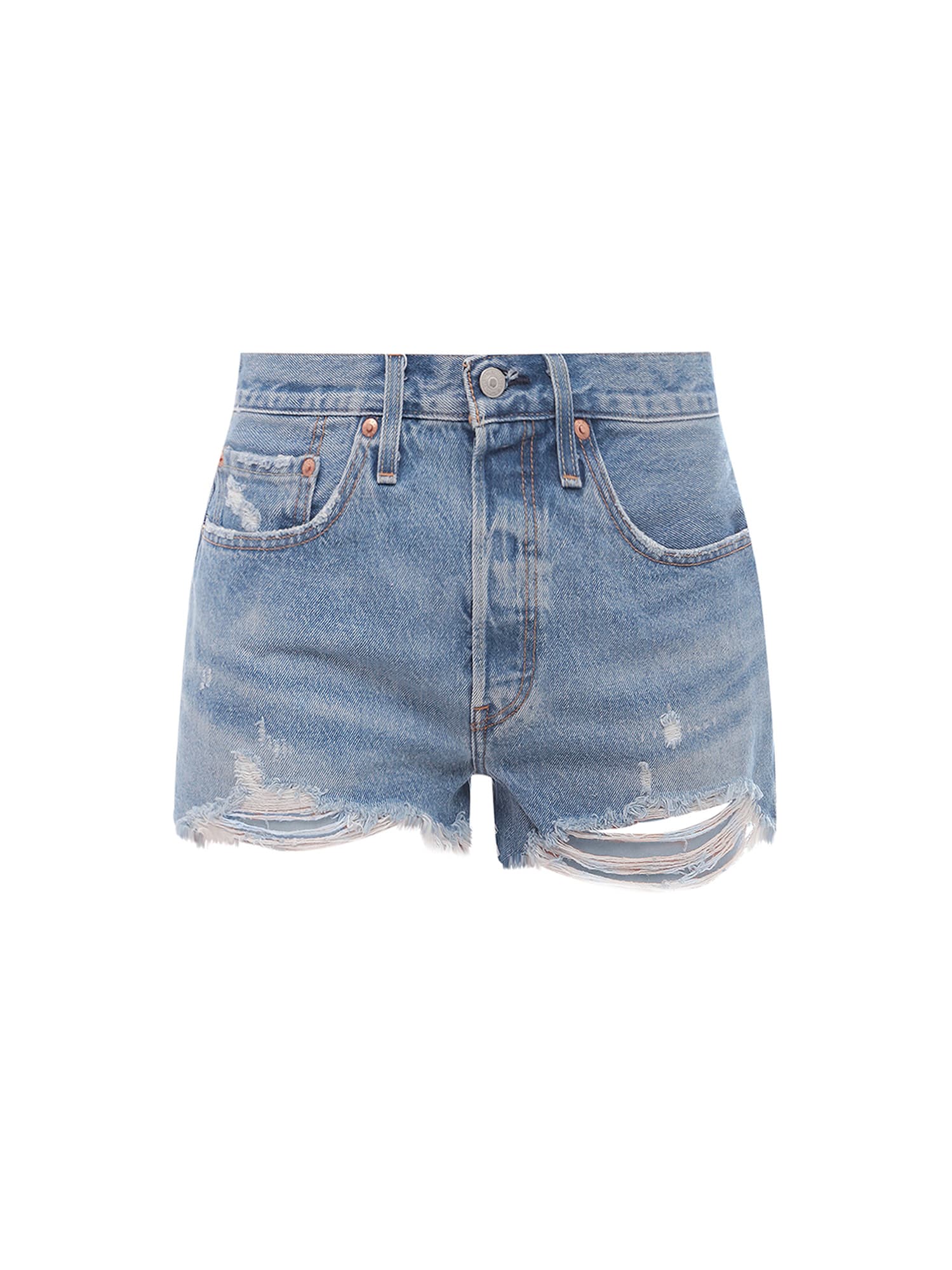 Shop Levi's Shorts In Blu Denim