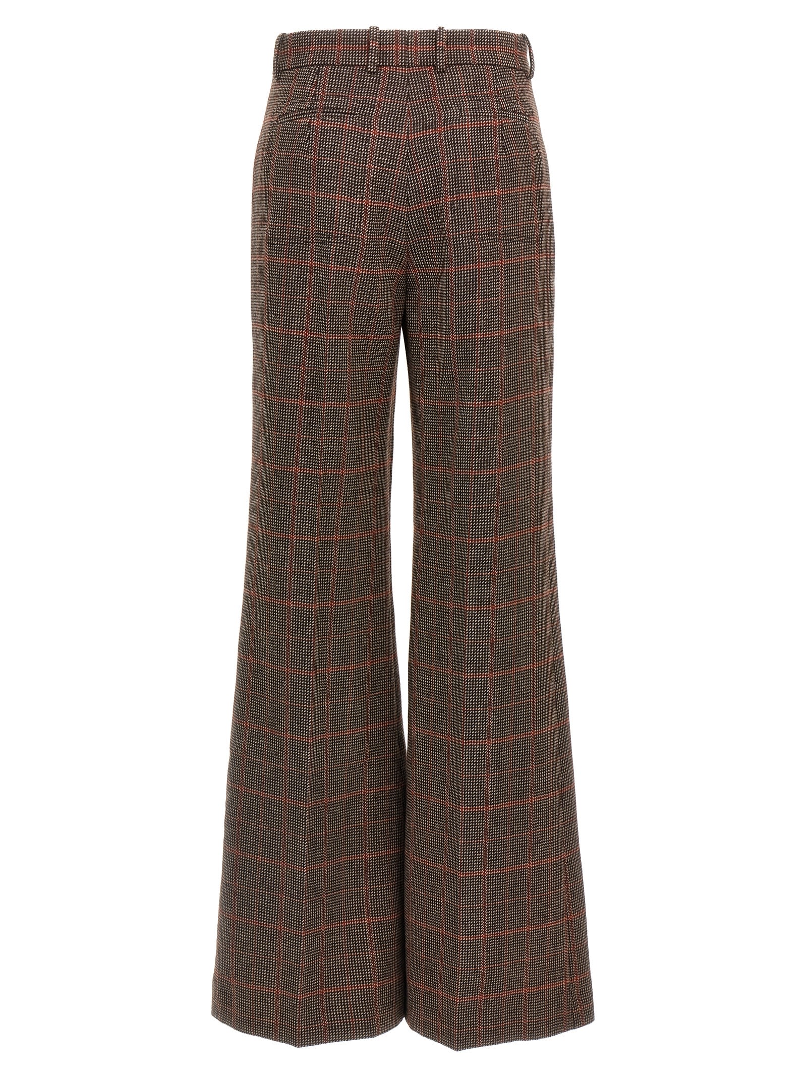 Chloé Chloe Embroidered Wool Pant In Brown