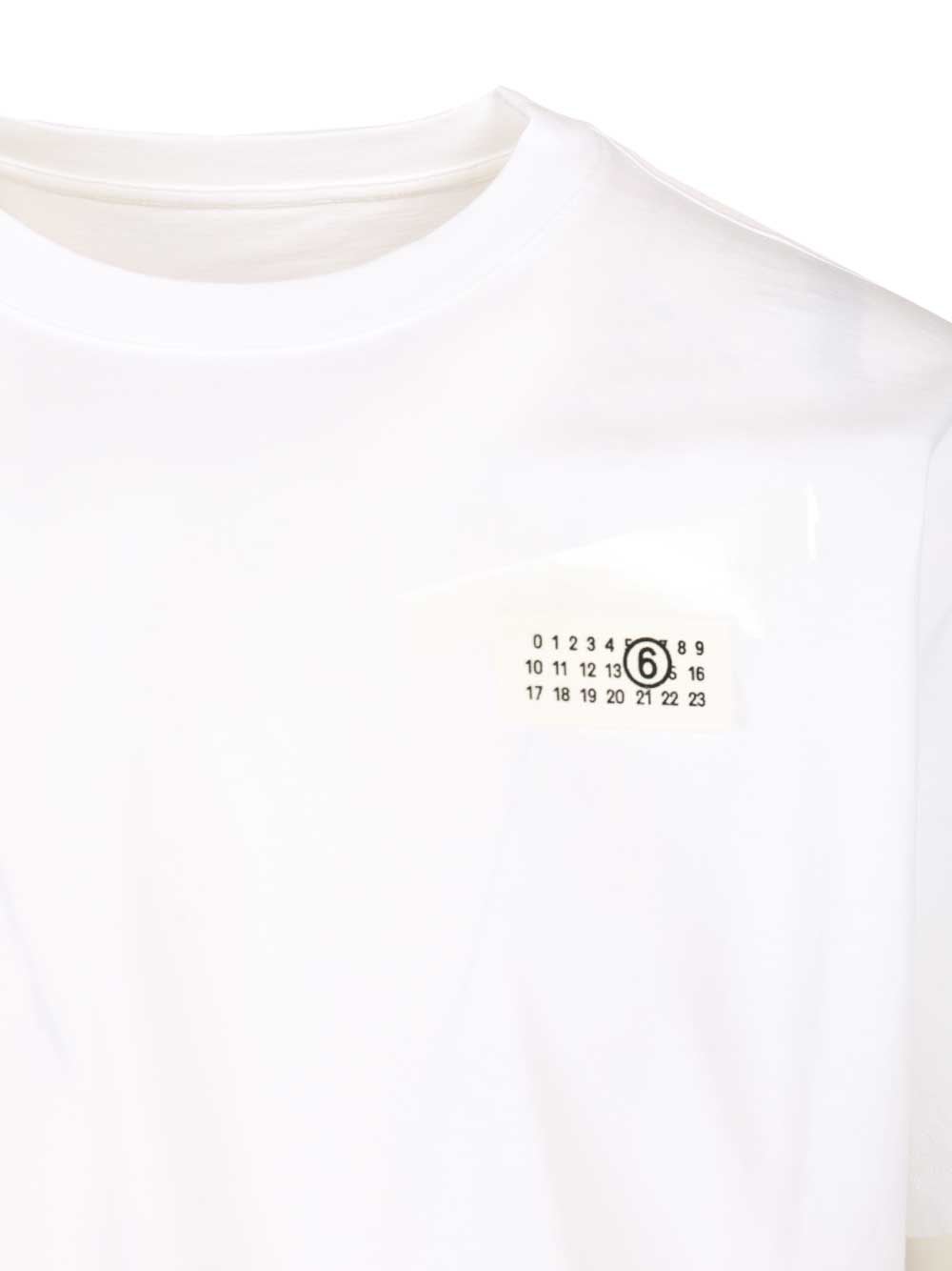 Mm6 Maison Margiela Mm6 By Maison Margiela Relaxed-fit Crew Neck T-shirt With Graphic Print In White