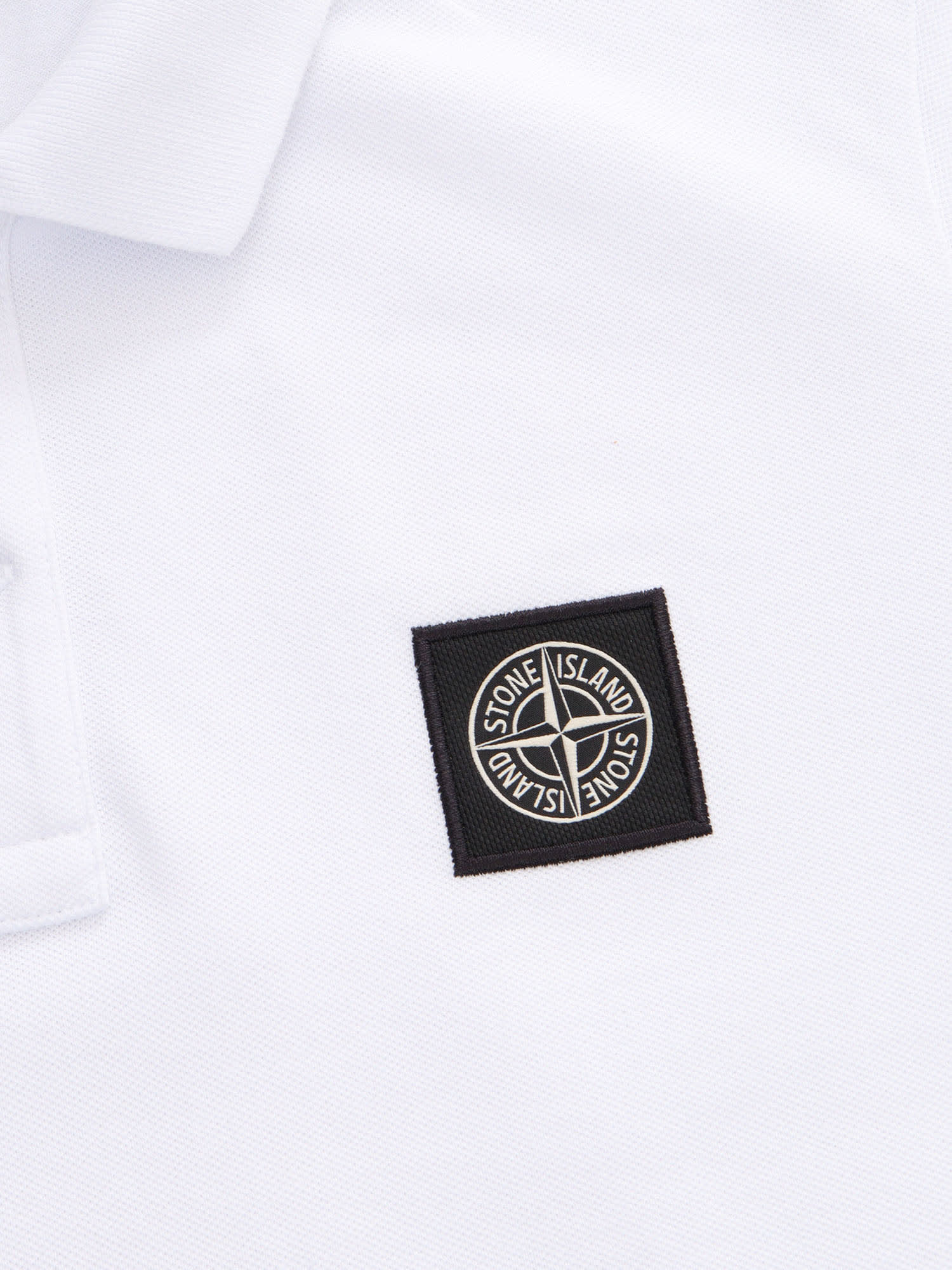 Shop Stone Island Junior White Polo With Logo