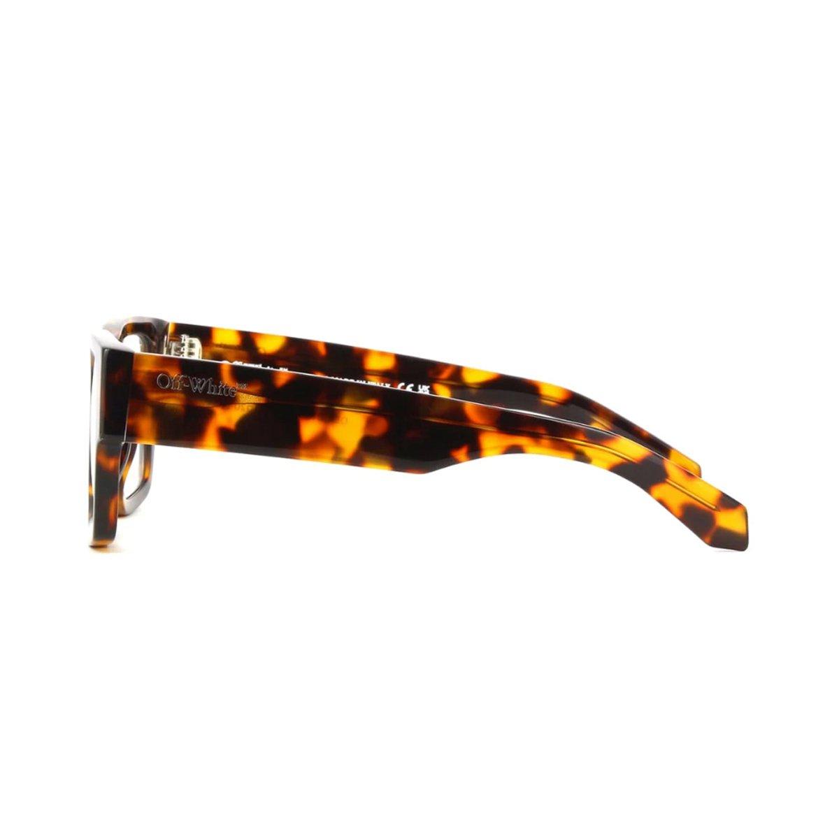 Shop Off-white Rectangular Frame Glasses In 6000 Havana