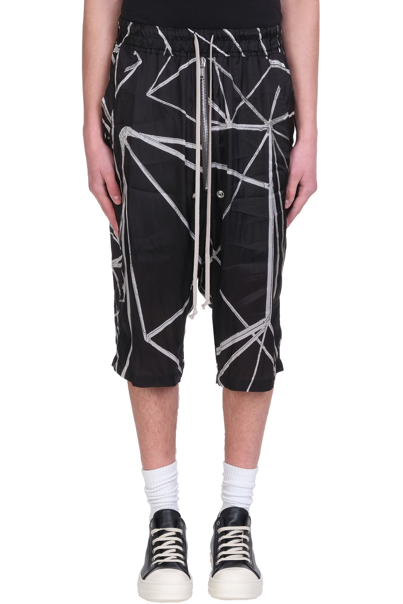 Rick Owens Bela Pods Pants In Black Polyamide Polyester