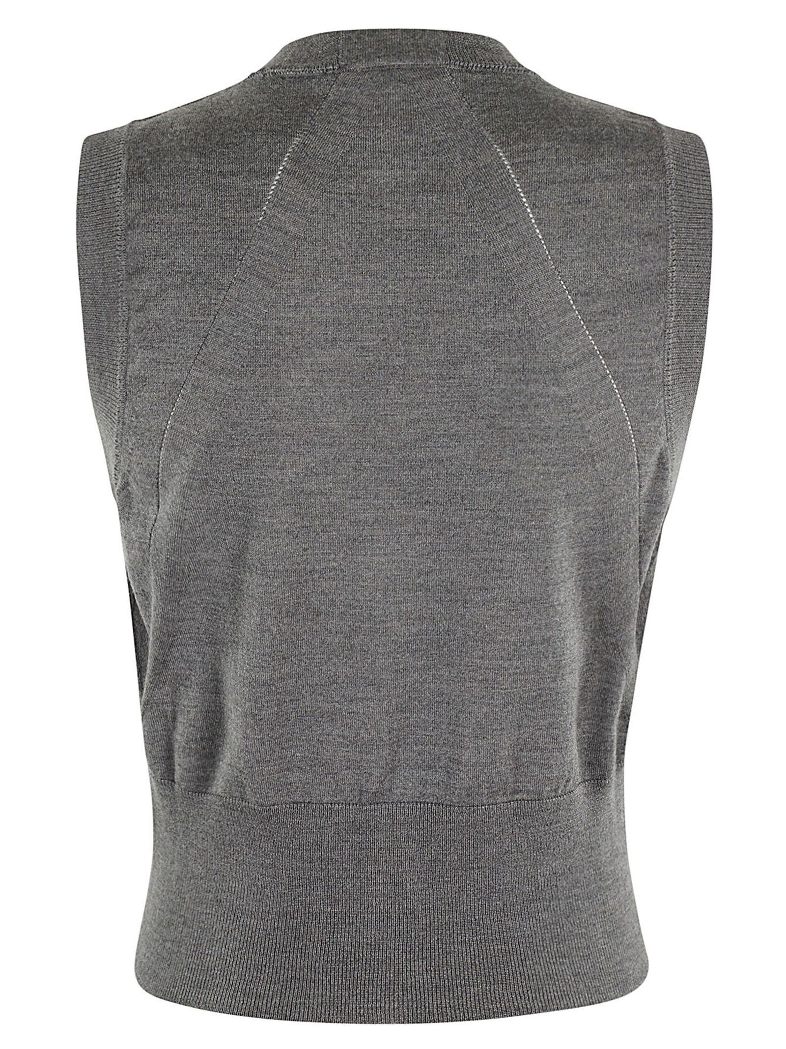 Shop Semicouture Grey Wool Vest