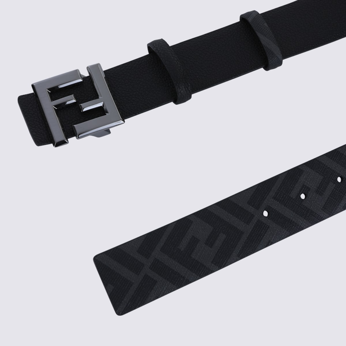 Fendi Black Leather Belt In Black