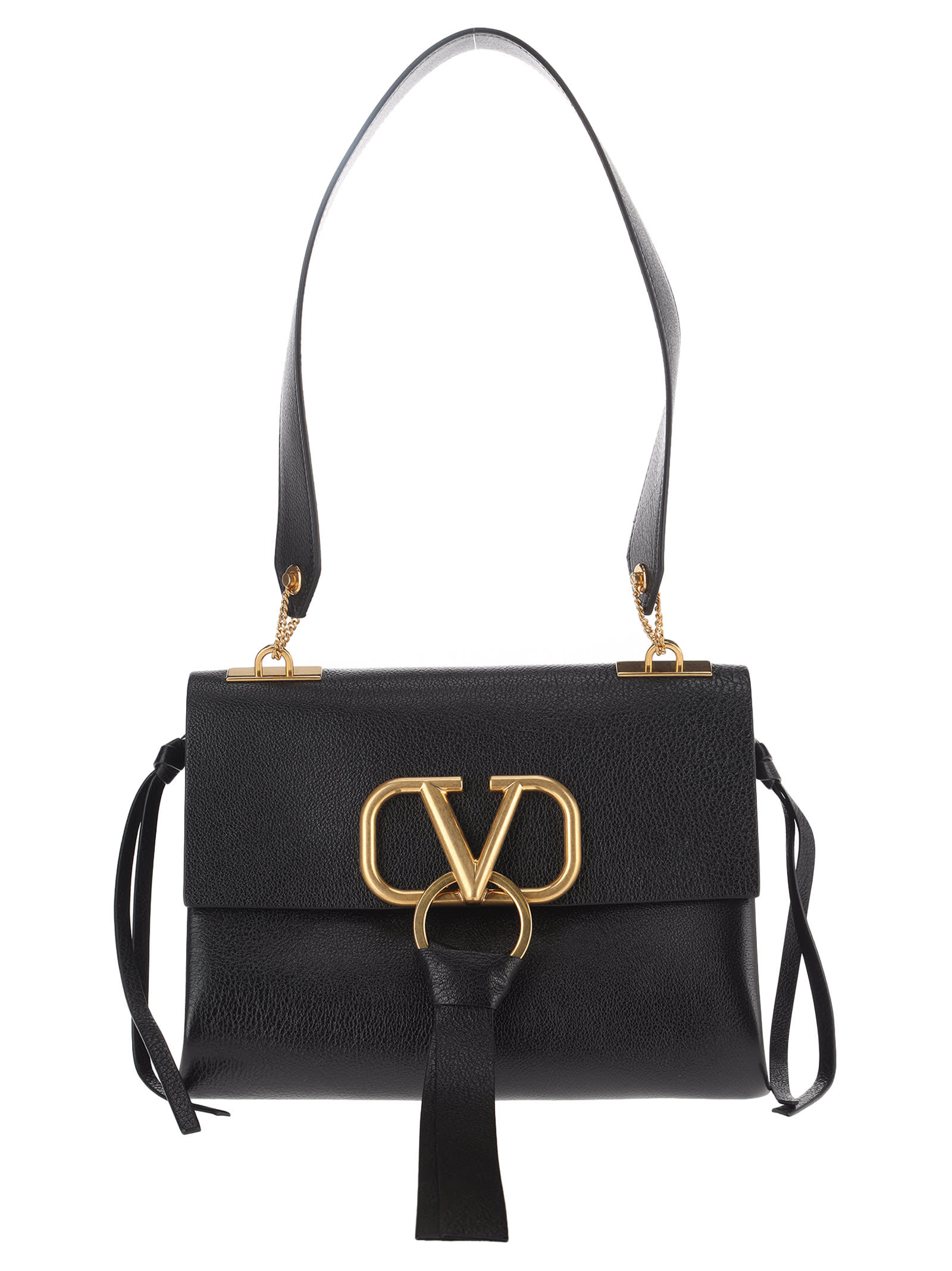 Valentino Valentino Medium V-ring Shoulder Bag - BLACK - 11019549 | italist