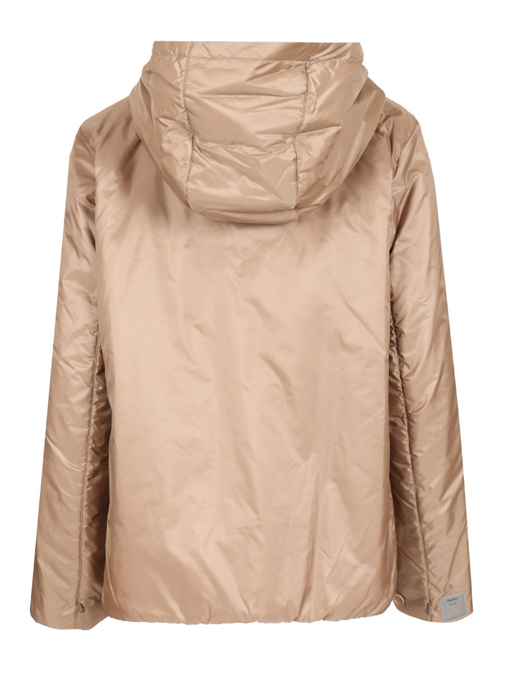 Max Mara The Cube Padded Jacket With Hood Coats Grey In Brown
