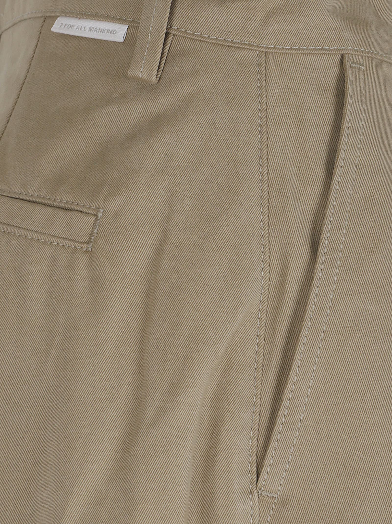 7 For All Mankind High Waisted Pleated Wide Leg Trousers In Nude