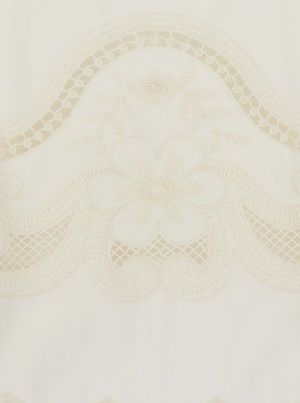 Twinset White Blouse With V Neck And All-over Embroidery In Fabric Woman In White