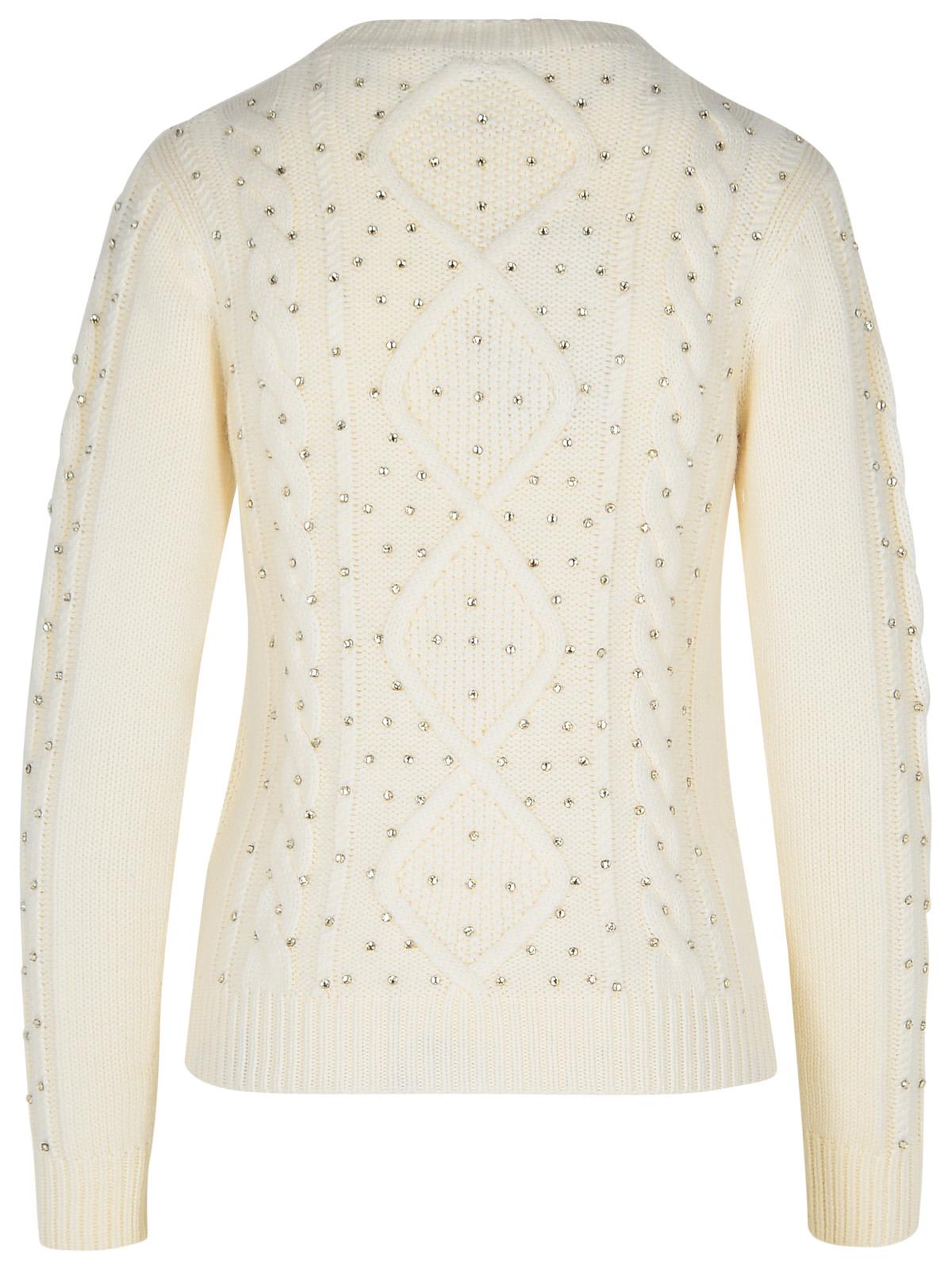 Shop Max Mara Onde White Wool Blend Sweater