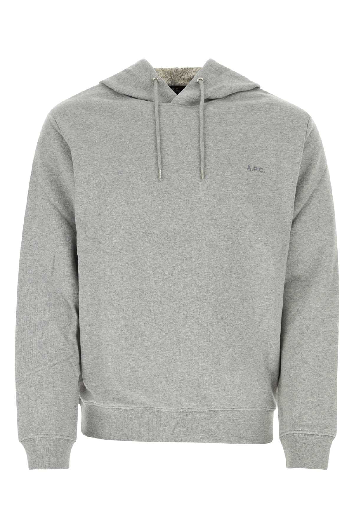 Shop Apc Grey Cotton Sweatshirt In Grischine