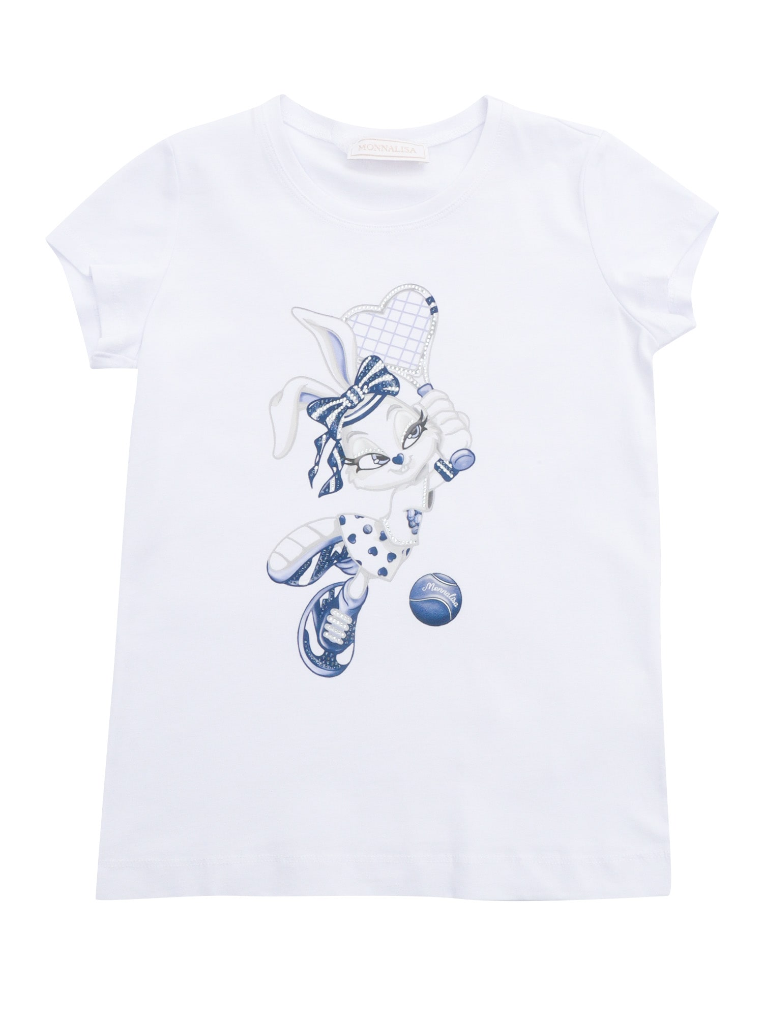 Monnalisa White T-shirt For Girl With Bunny
