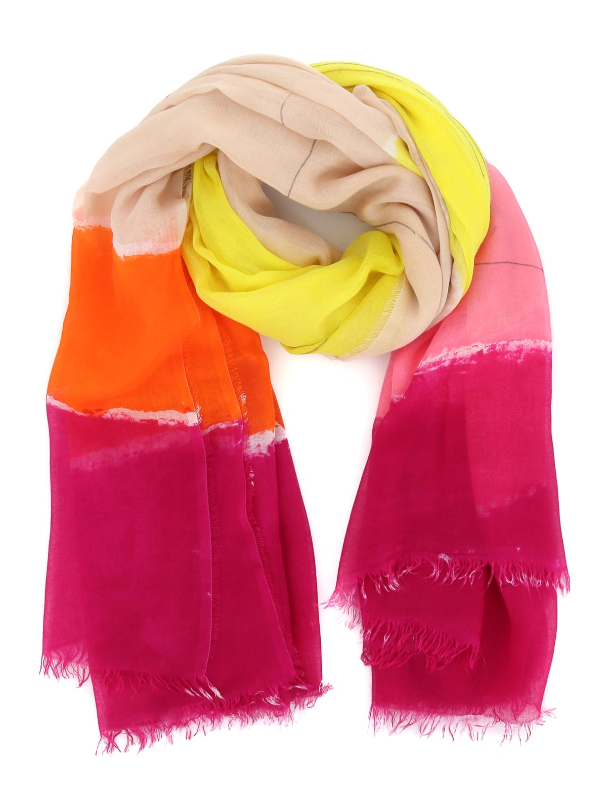 Shop Faliero Sarti Scarfs In Giallo/beige