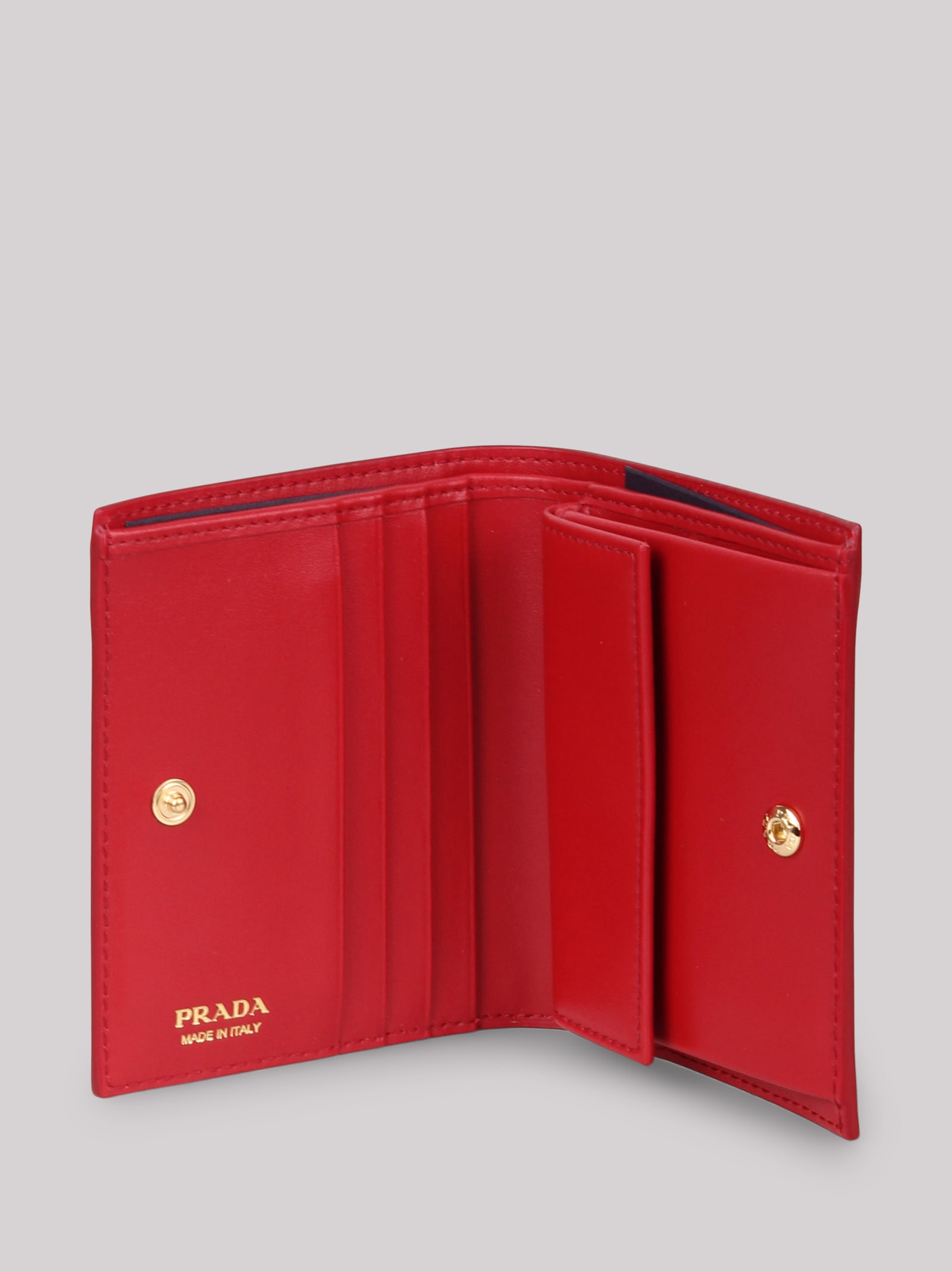 Shop Prada Triangle Logo Patent Leather Wallet