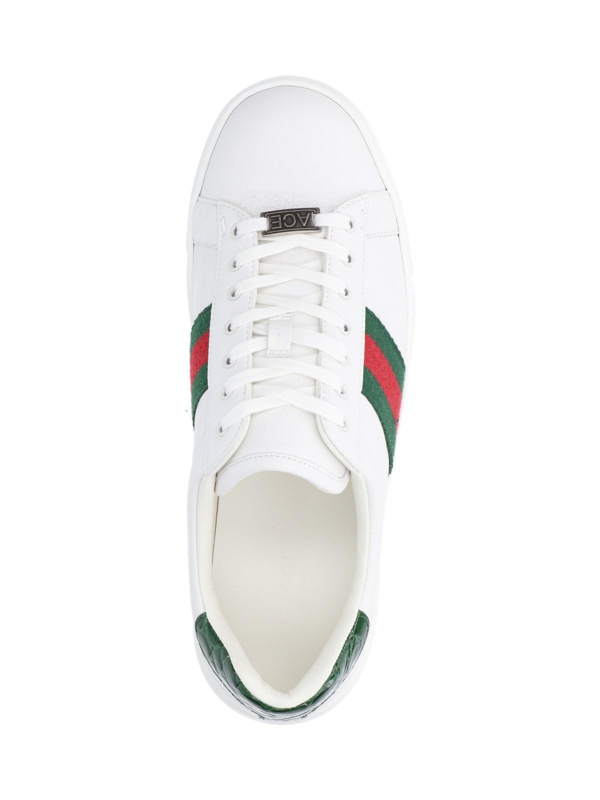 Shop Gucci Ace Low-top Sneakers In White