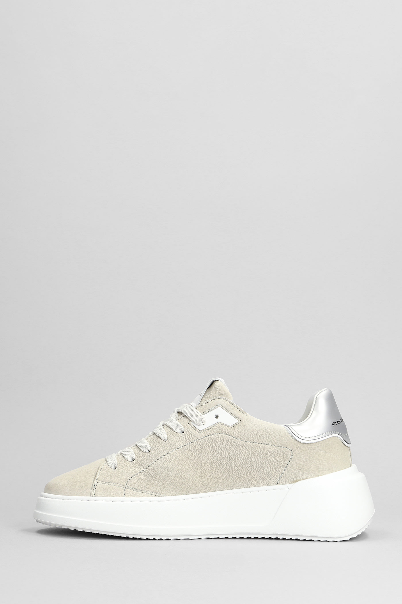 Shop Philippe Model Tres Temple Sneakers In Beige Nubuck