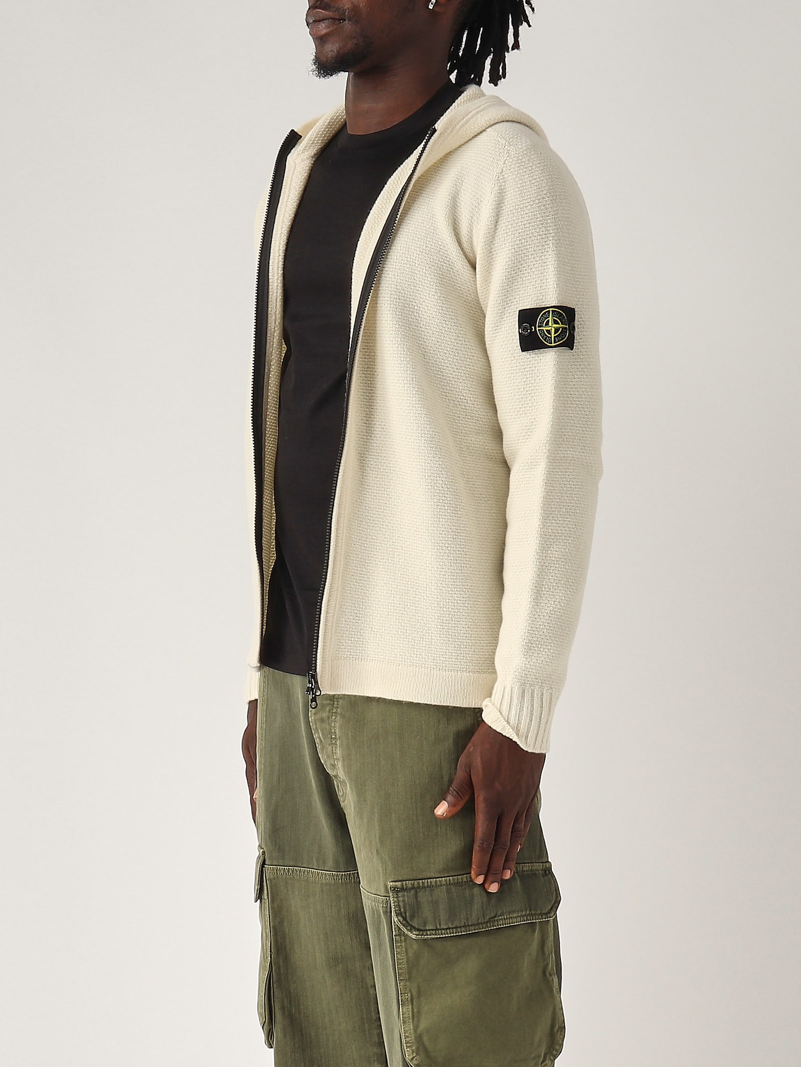 Shop Stone Island Maglia Sweater In Avorio