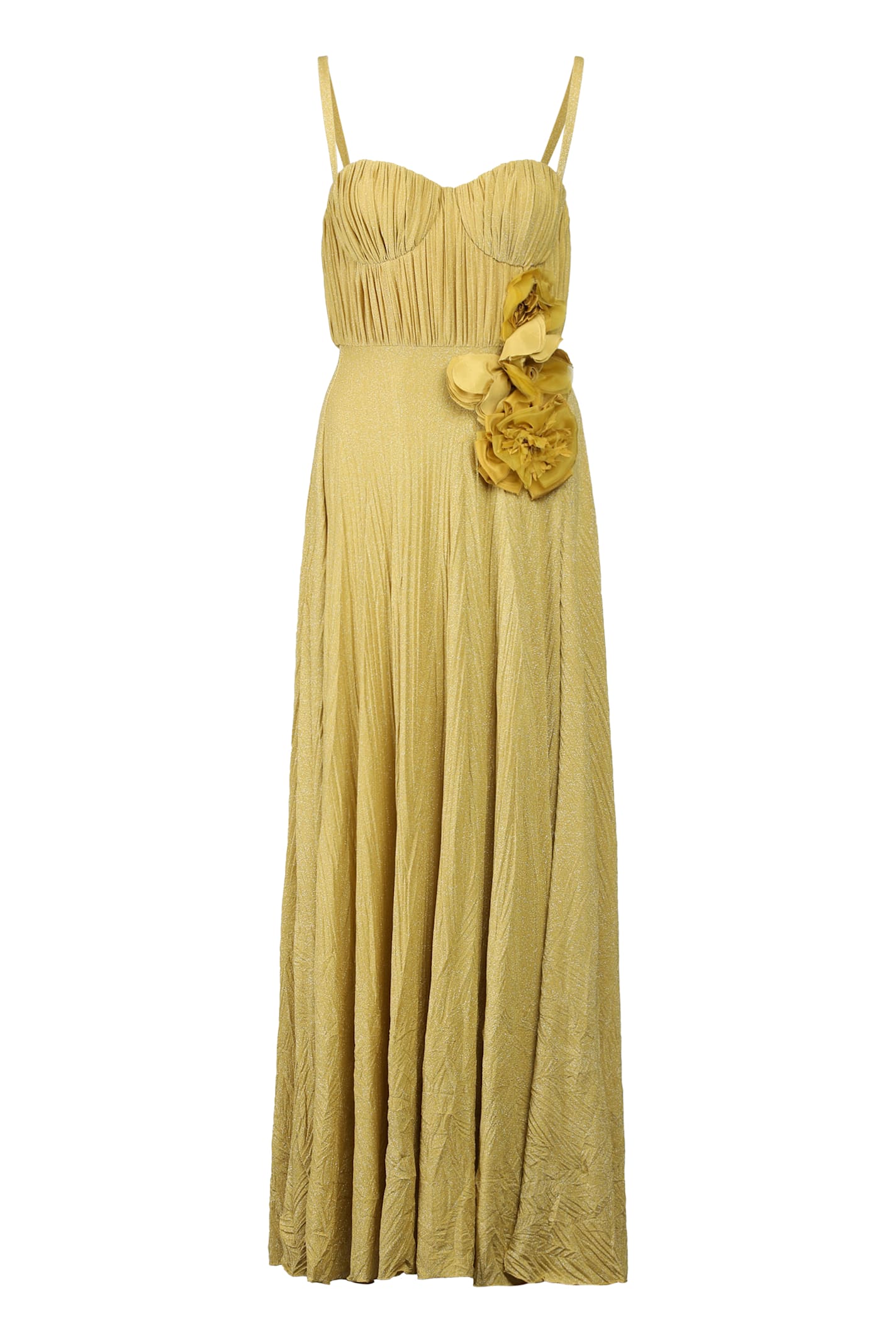 ワンピース RED CARPET DRESS IN LUREX JERSEY WITH EMBROIDERED FLOWER Elisabetta Franchi Woman Red Carpet Dress in Lurex Jersey
