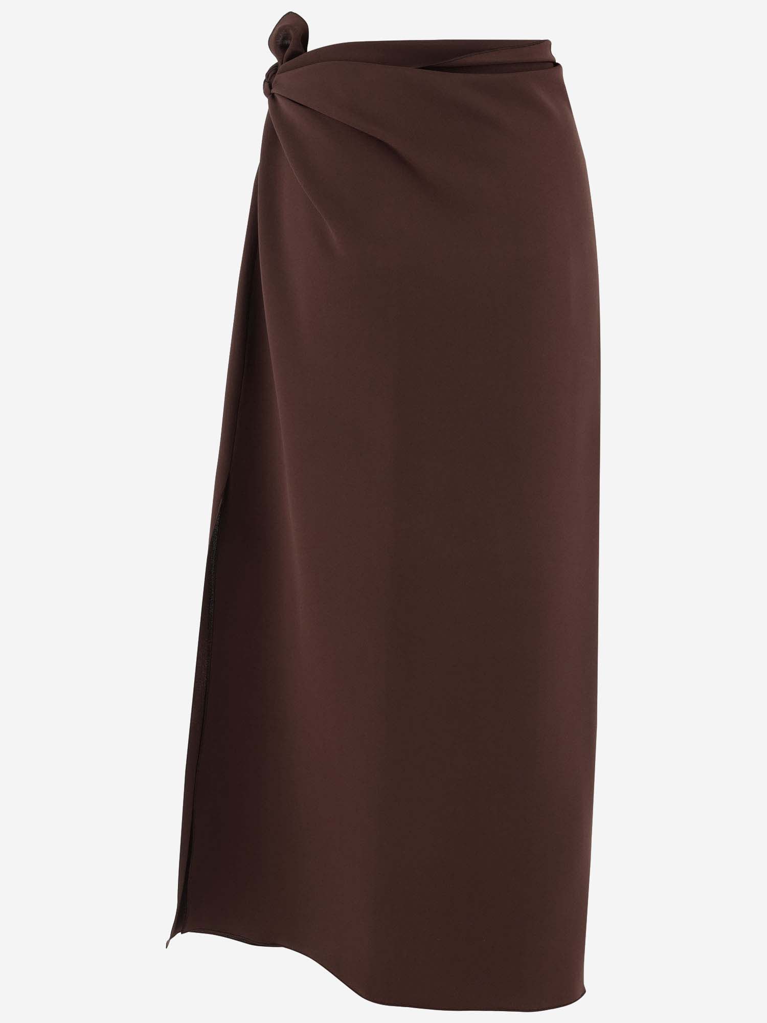 Shop Stephan Janson Silk Skirt In Brown