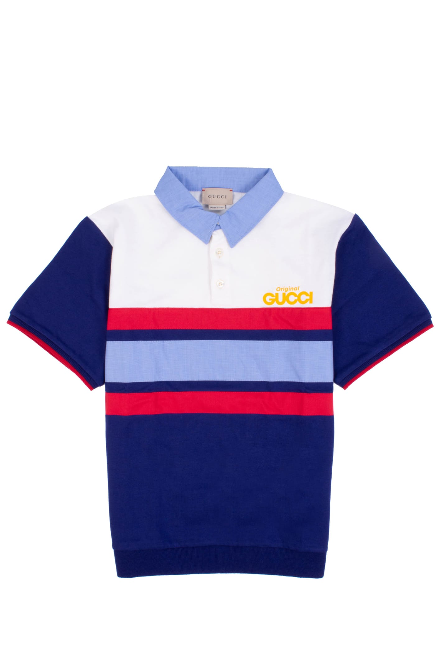 Cotton Polo Shirt With Original Gucci Print