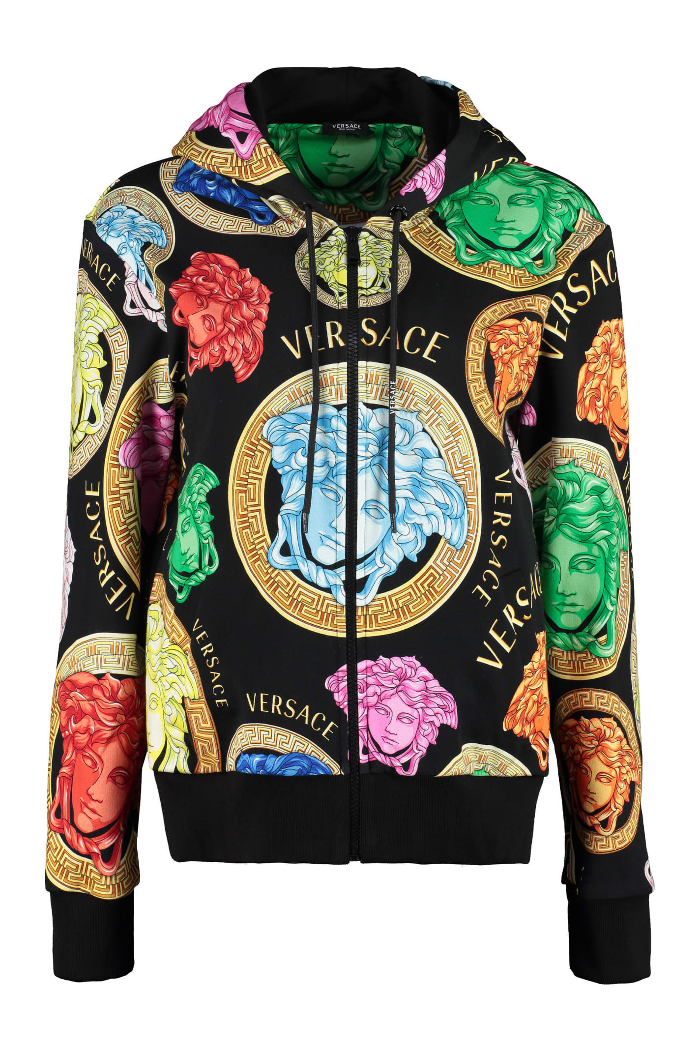 VERSACE Cottons PRINTED COTTON HOODIE
