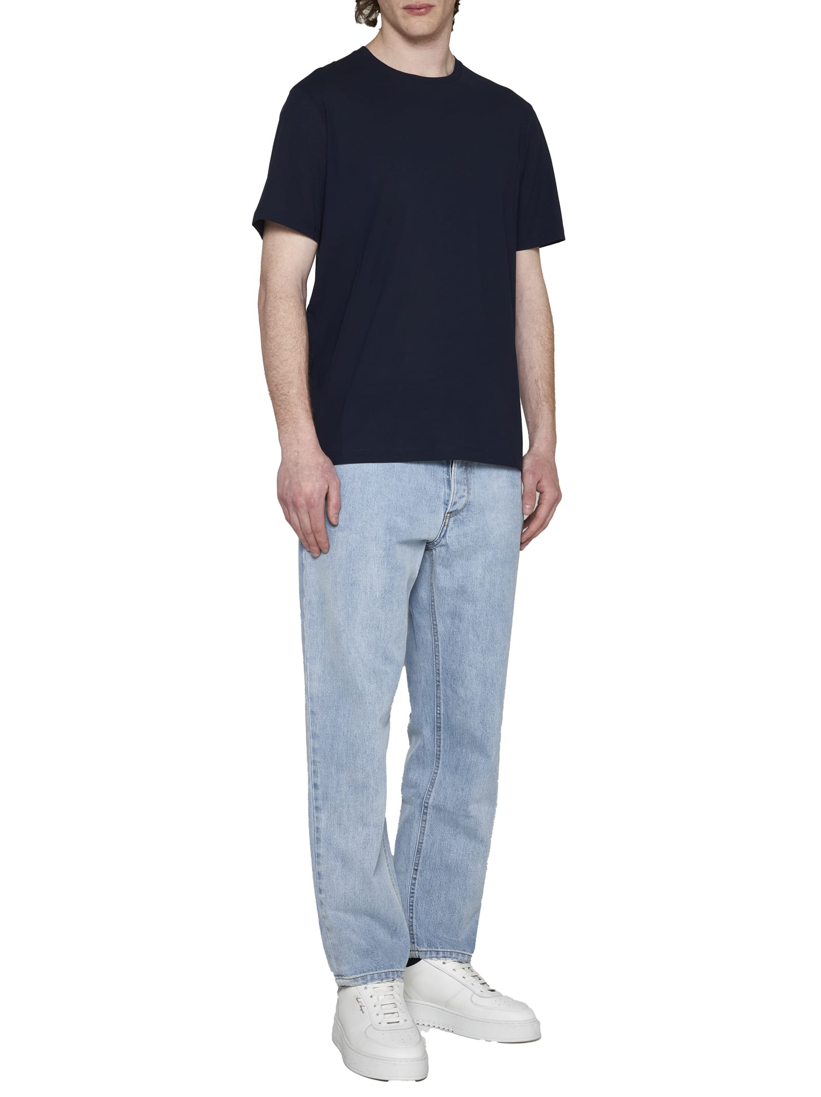 Herno Men Blue Superfine Cotton Stretch T-shirt