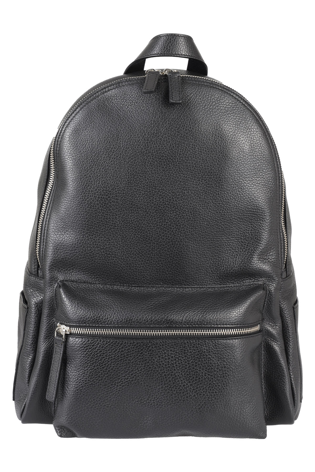 Shop Orciani Leather Backpack In Ner Nero