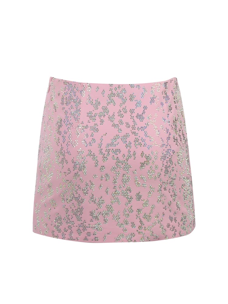 Shop Blumarine Sequined Mini Skirt In Pink