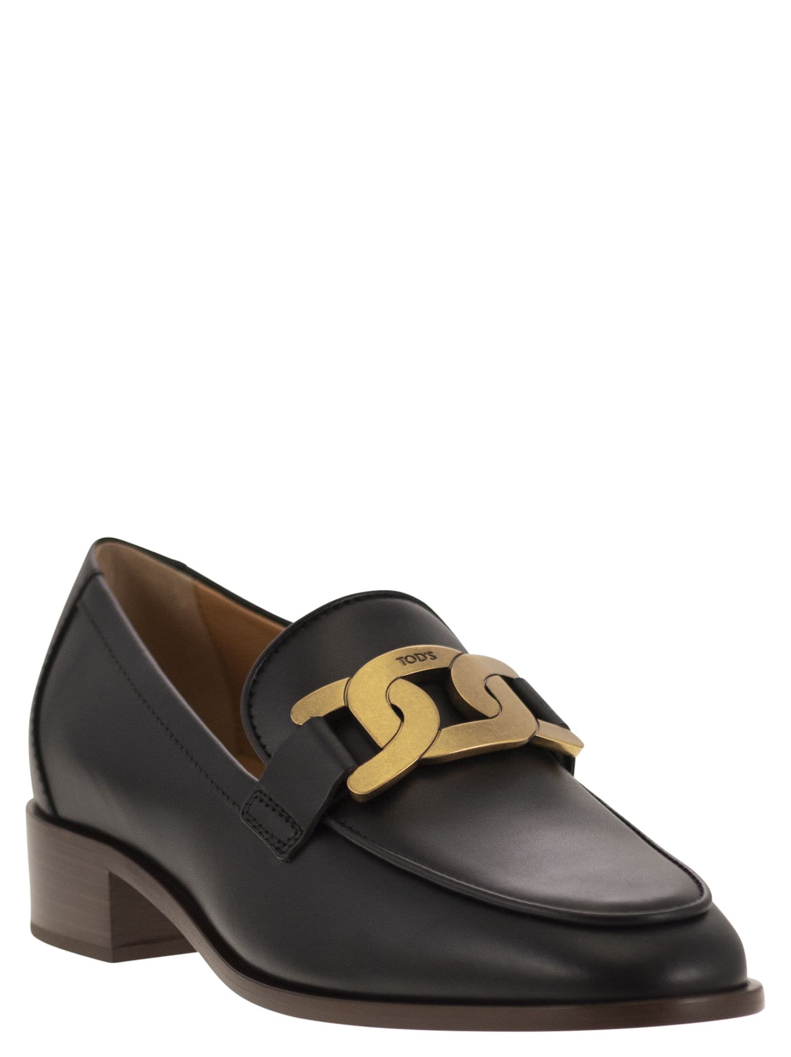 Shop Tod's Leather Loafer In Black