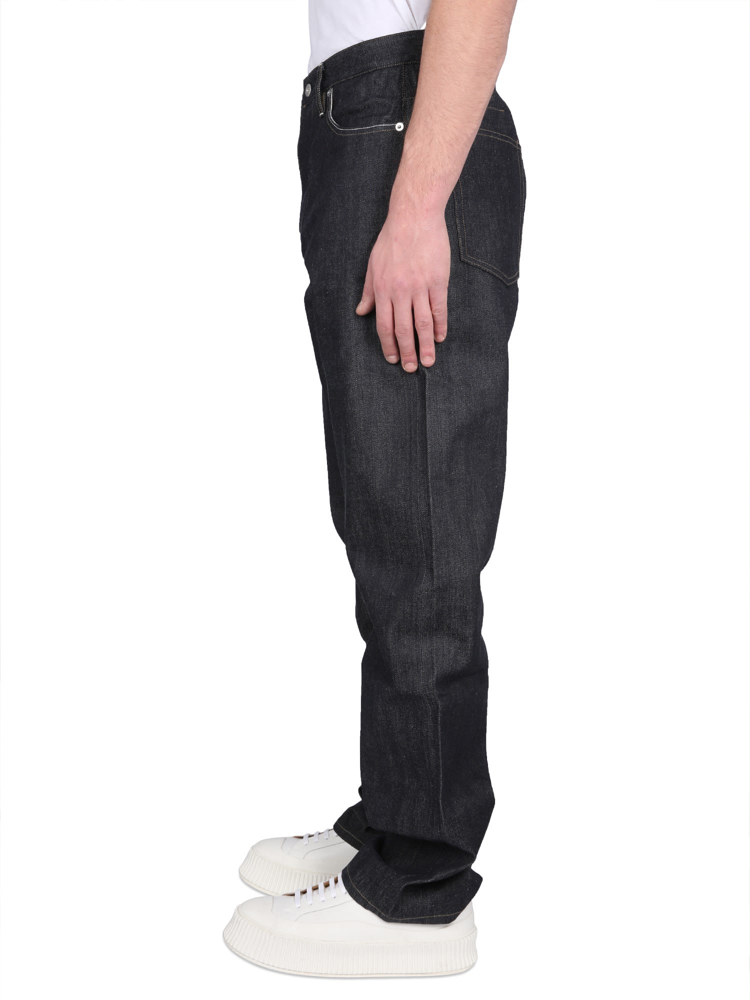 Shop Jil Sander Loose Fit Jeans In Dark Blue