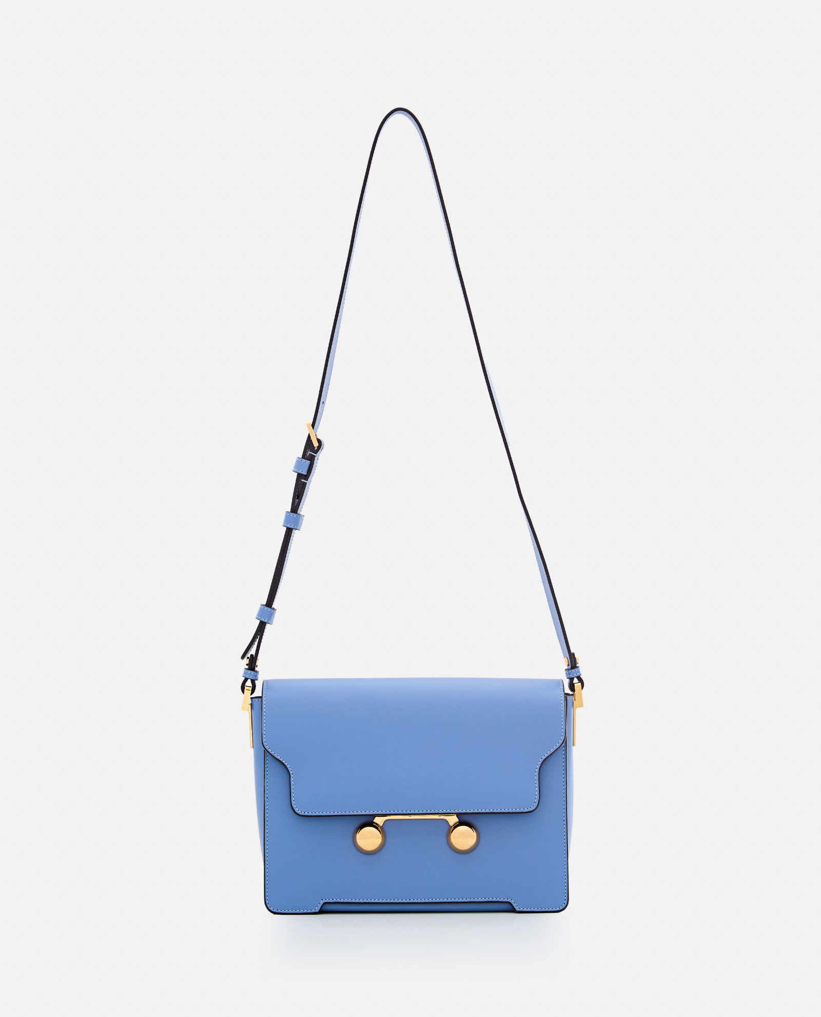 Shop Marni Medium Leather Shoulder Bag In Polvere